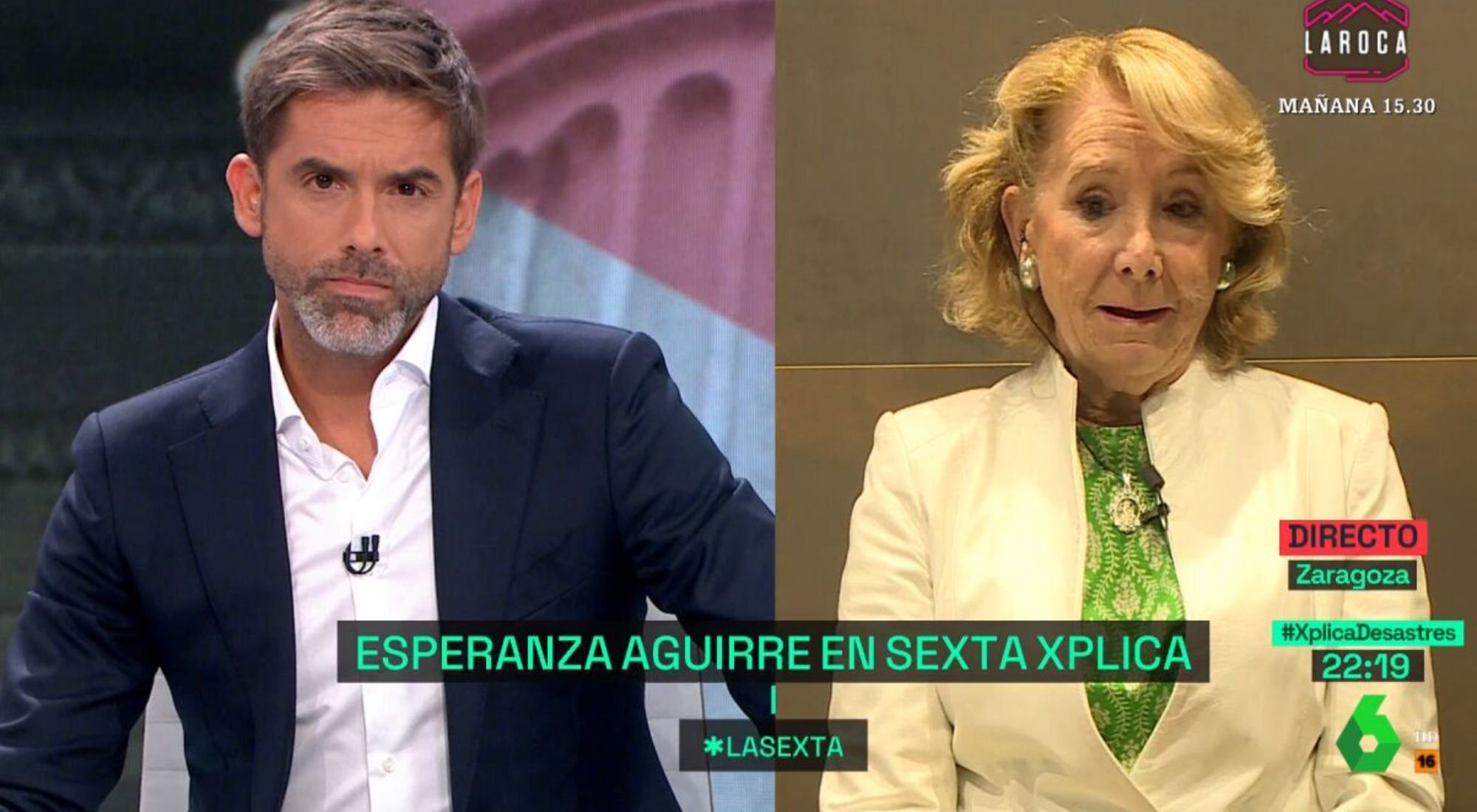 José Yélamo y Esperanza Aguirre en 'laSexta Xplica!'
