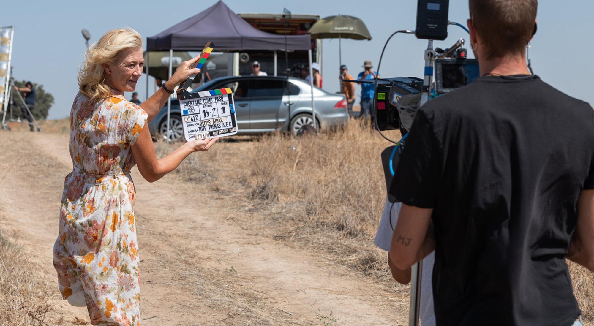 Ana Duato en el rodaje del final de 'Cuéntame'