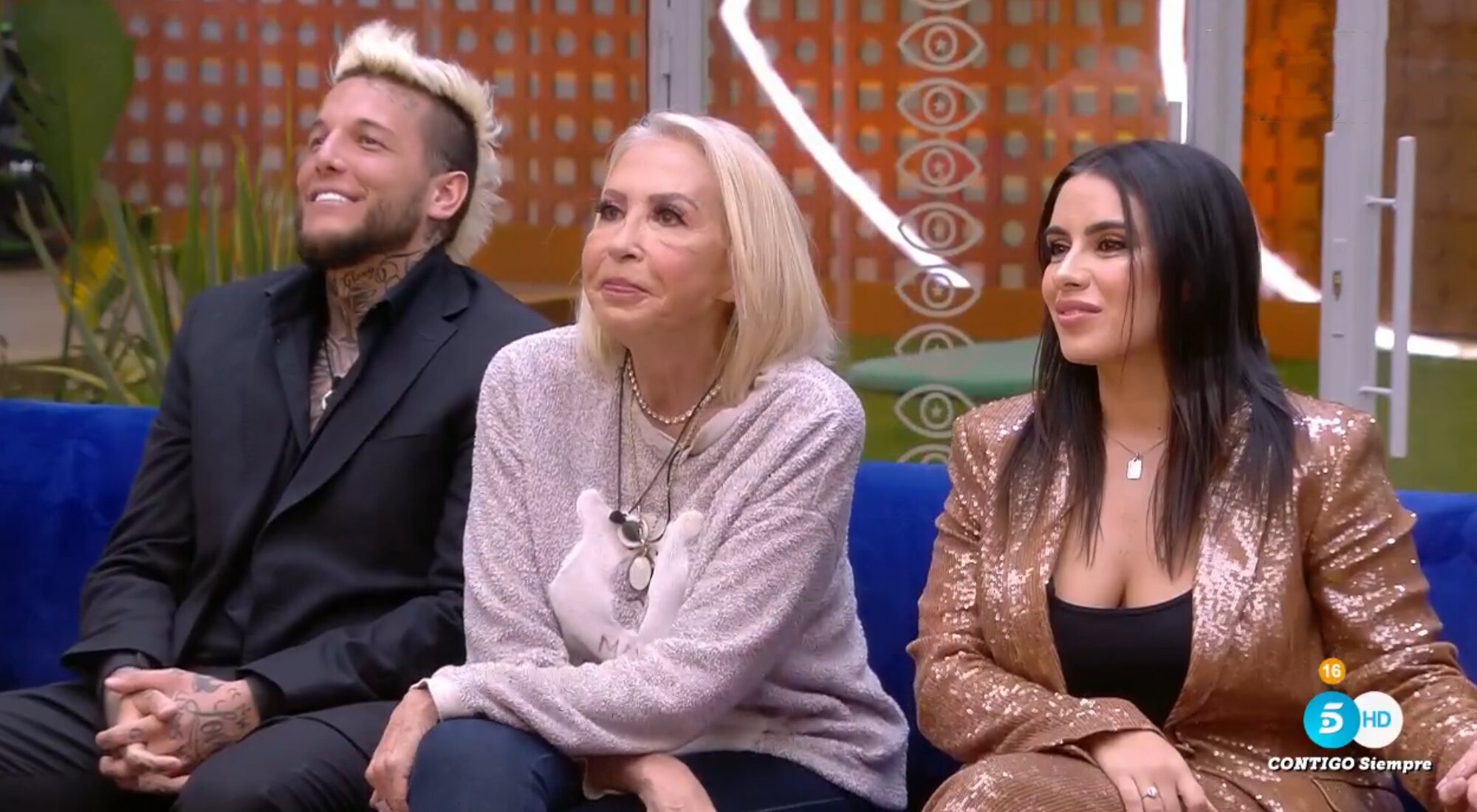 Álex Caniggia, Laura Bozzo y Sol Macaluso antes de conocer la expulsión de la argentina de 'GH VIP 8'