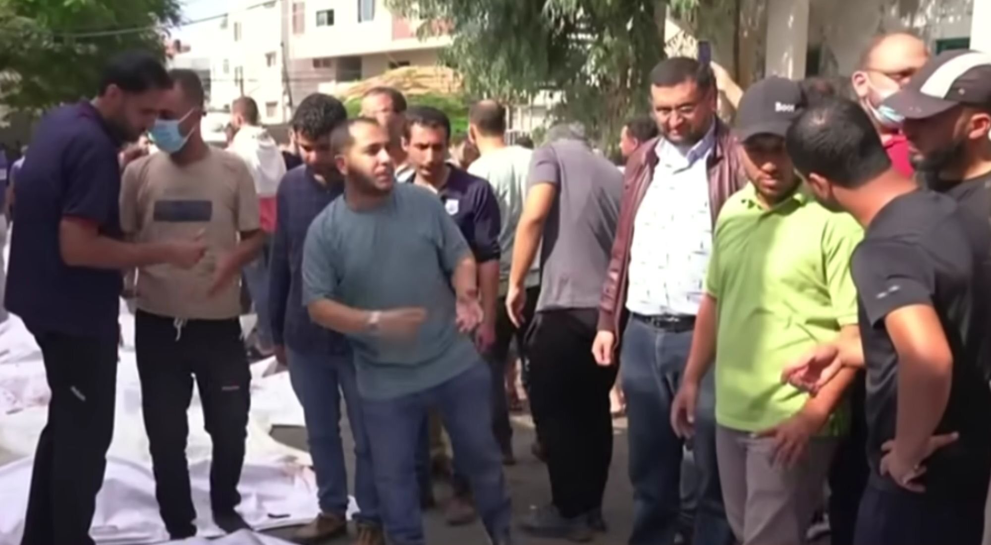 Imágenes de los alrededores de un hospital en Gaza