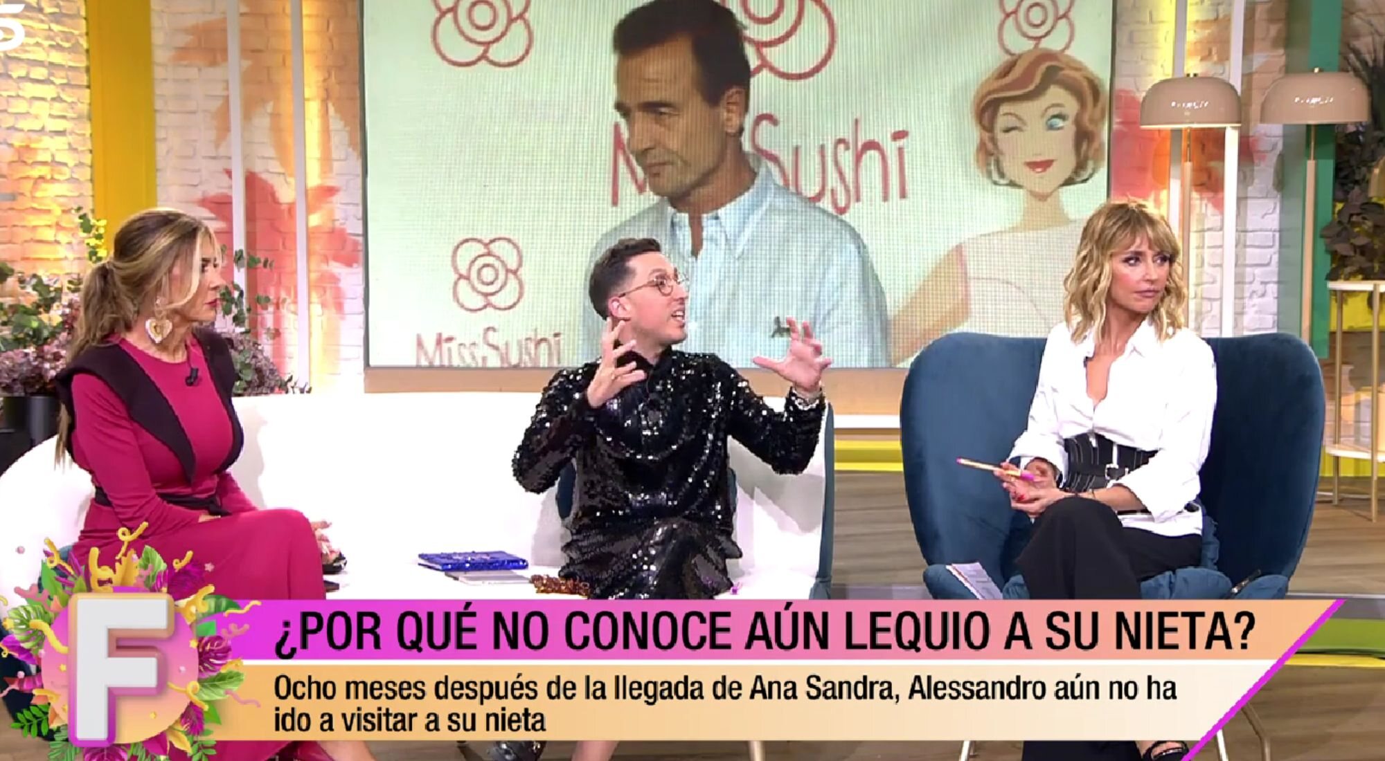 Marisa Martín Blázquez, Sergio Pérez y Emma García en 'Fiesta'