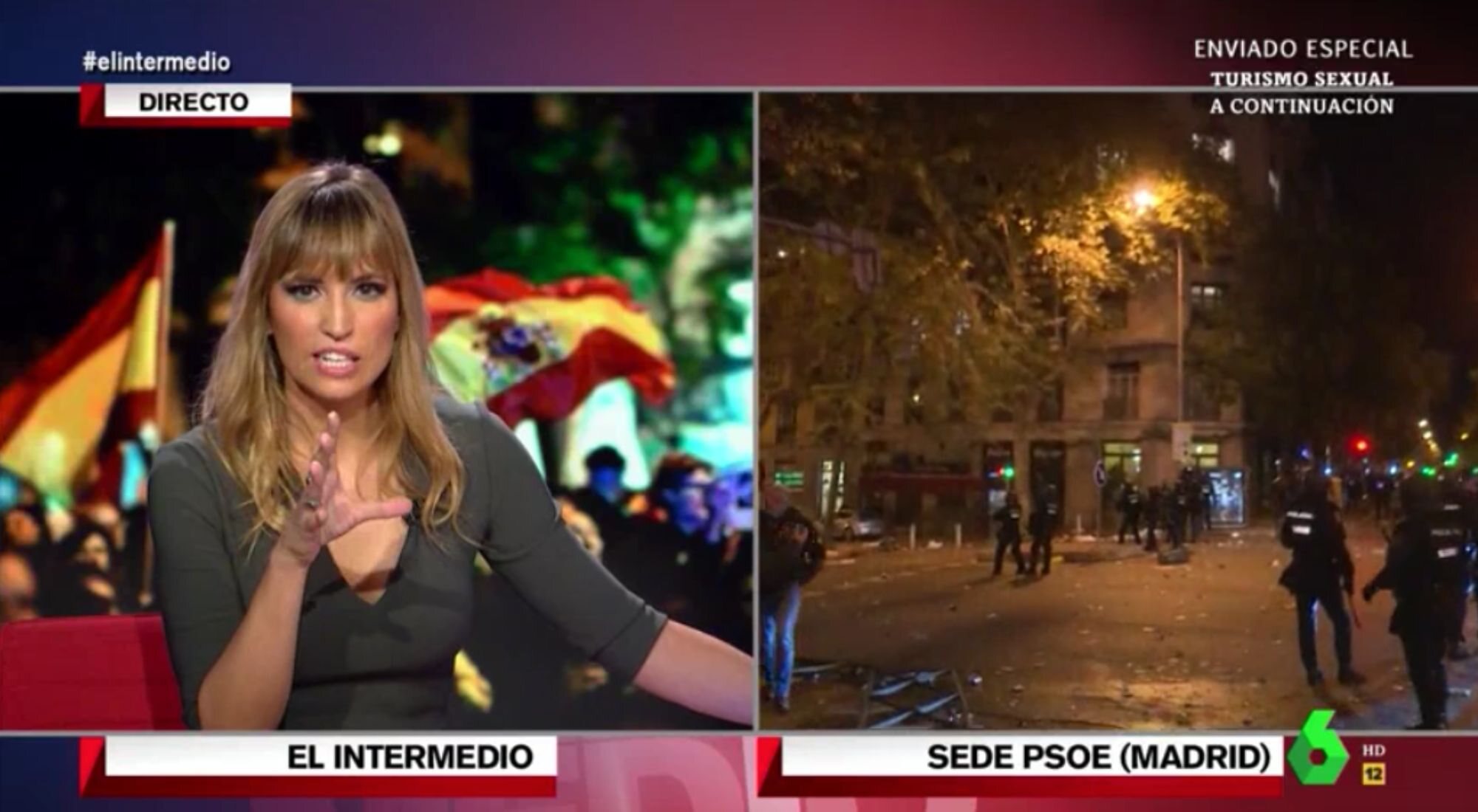 Sandra Sabatés y la cobertura de las protestas en 'El intermedio'