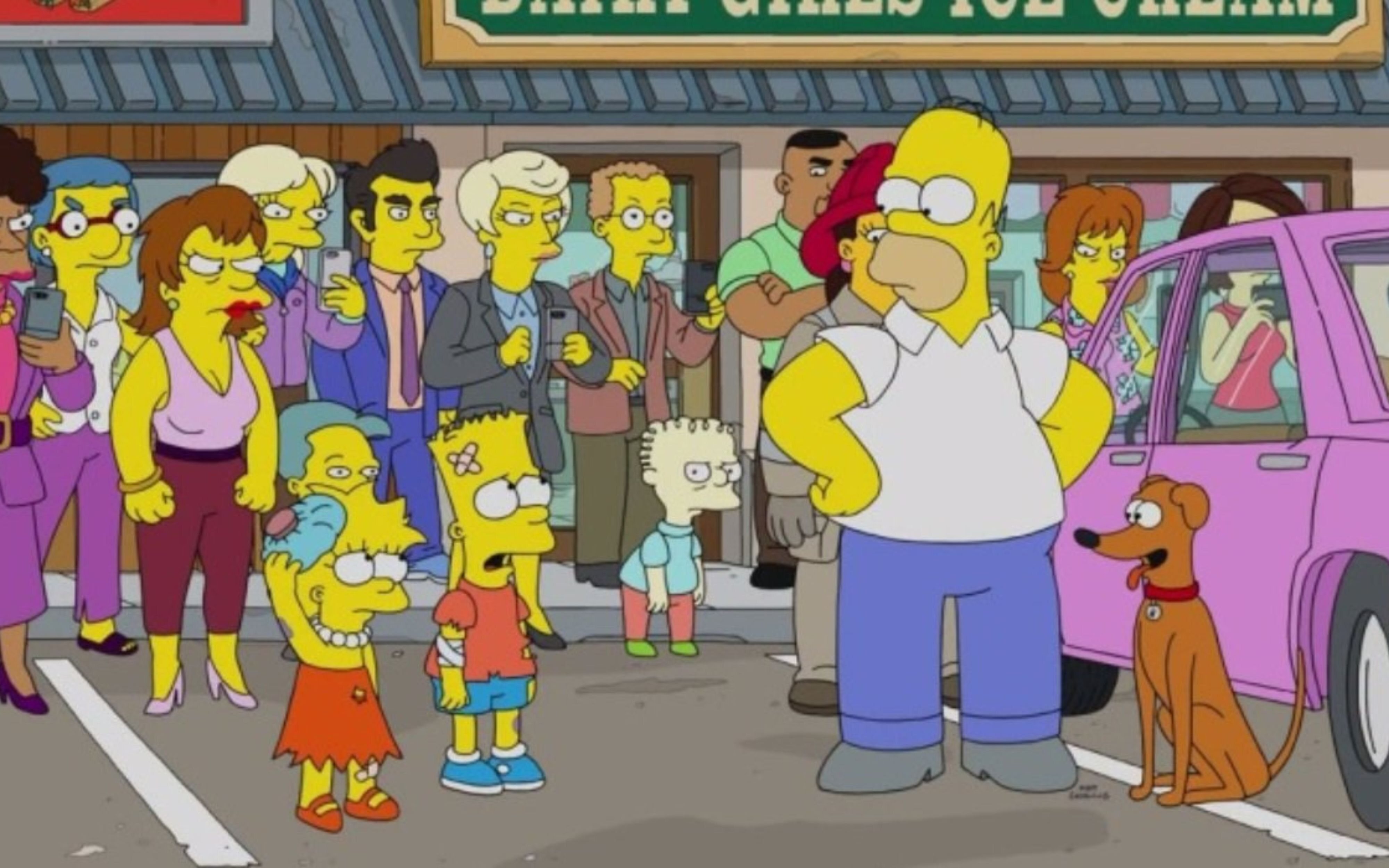 'Los Simpson' junto con sus vecinos de Springfield