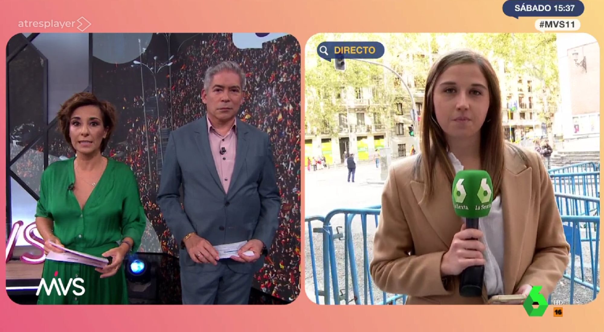 Adela González, Boris Izaguirre y la reportera en 'Más vale sábado'