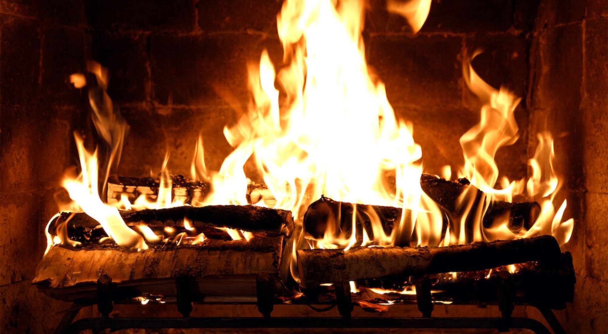 'Chimenea en tu hogar: Los chisporroteos de la madera de abedul'