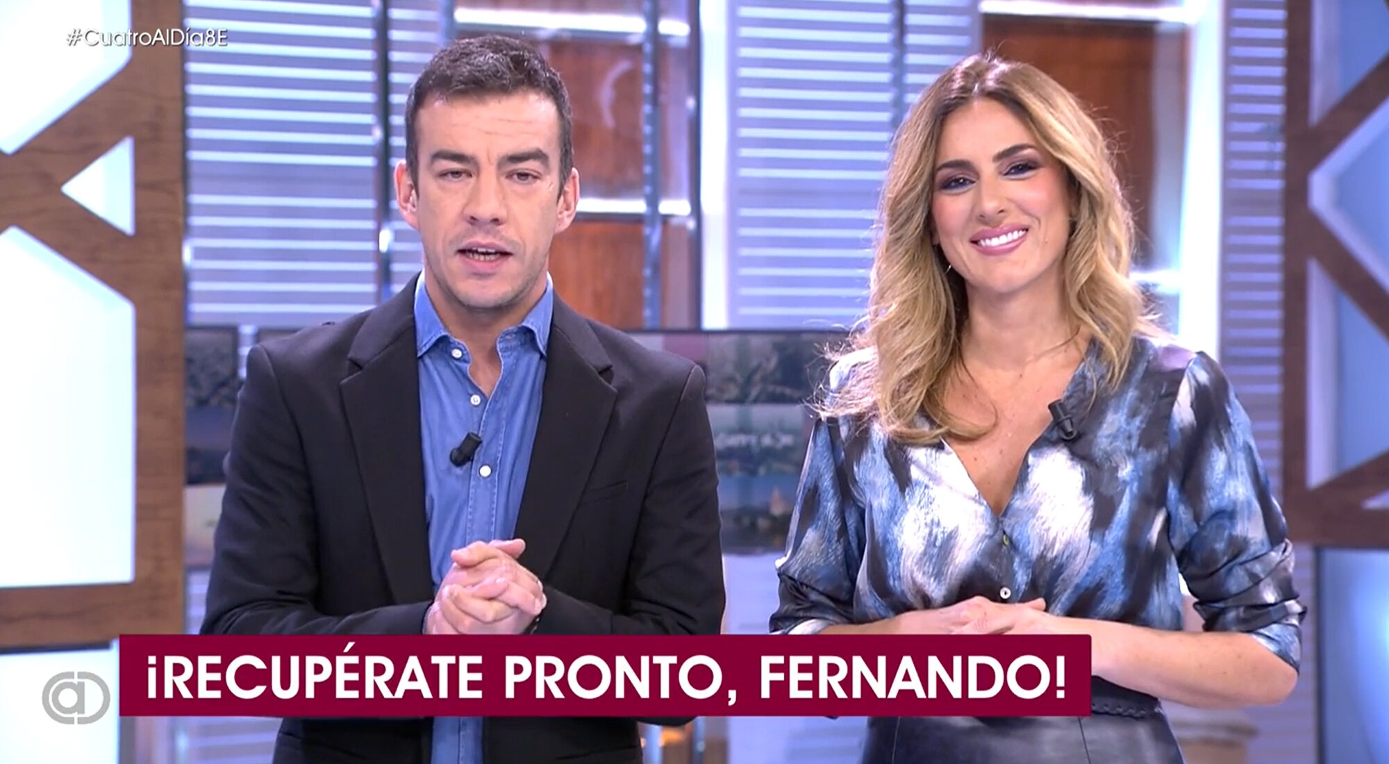 José Luis Vidal y Verónica Dulanto mandan sus mejores deseos a Fernando Díaz de la Guardia desde 'Cuatro al día'