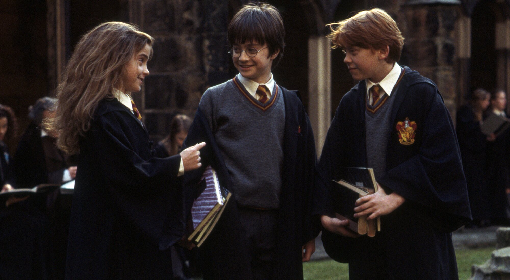 Hermione, Harry y Ron en la adaptación cinematográfica