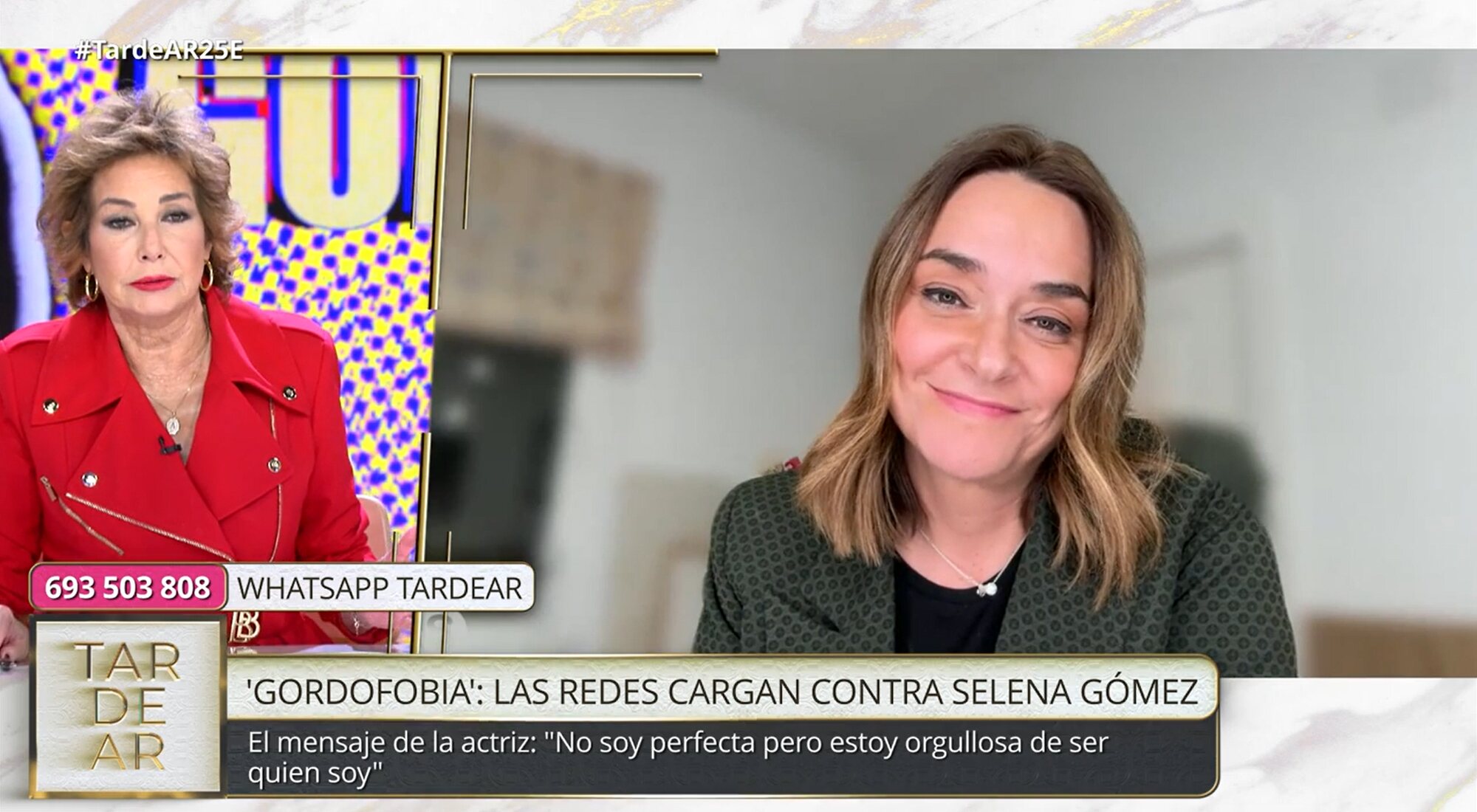 Ana Rosa Quintana entrevista a Toñi Moreno en 'TardeAR'