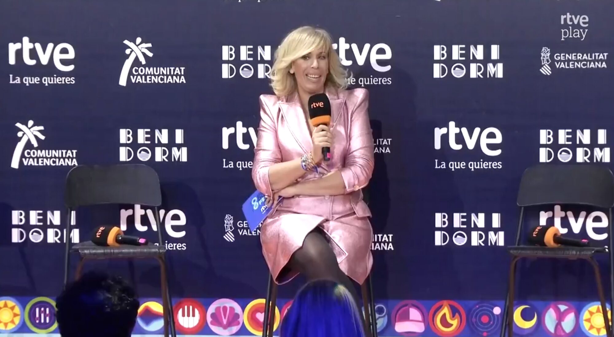 María Eizaguirre en el arranque de la rueda de prensa de la primera semifinal del Benidorm Fest 2024
