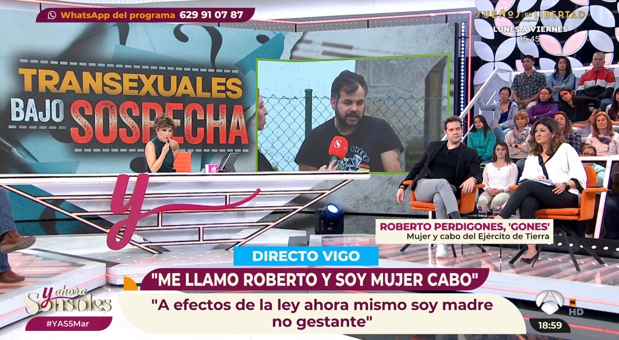 &#39;Y ahora, Sonsoles&#39; entrevista a Roberto, un cabo que ha cambiado su identidad de género