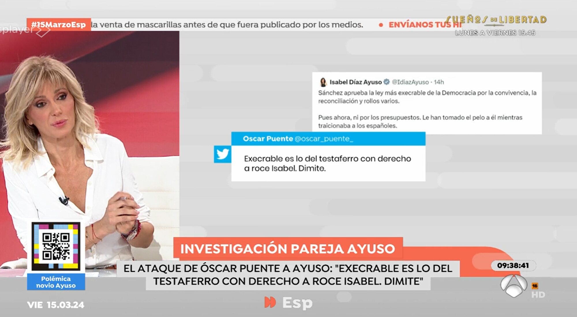 Susanna Griso critica a Óscar Puente en &#39;Espejo público&#39;