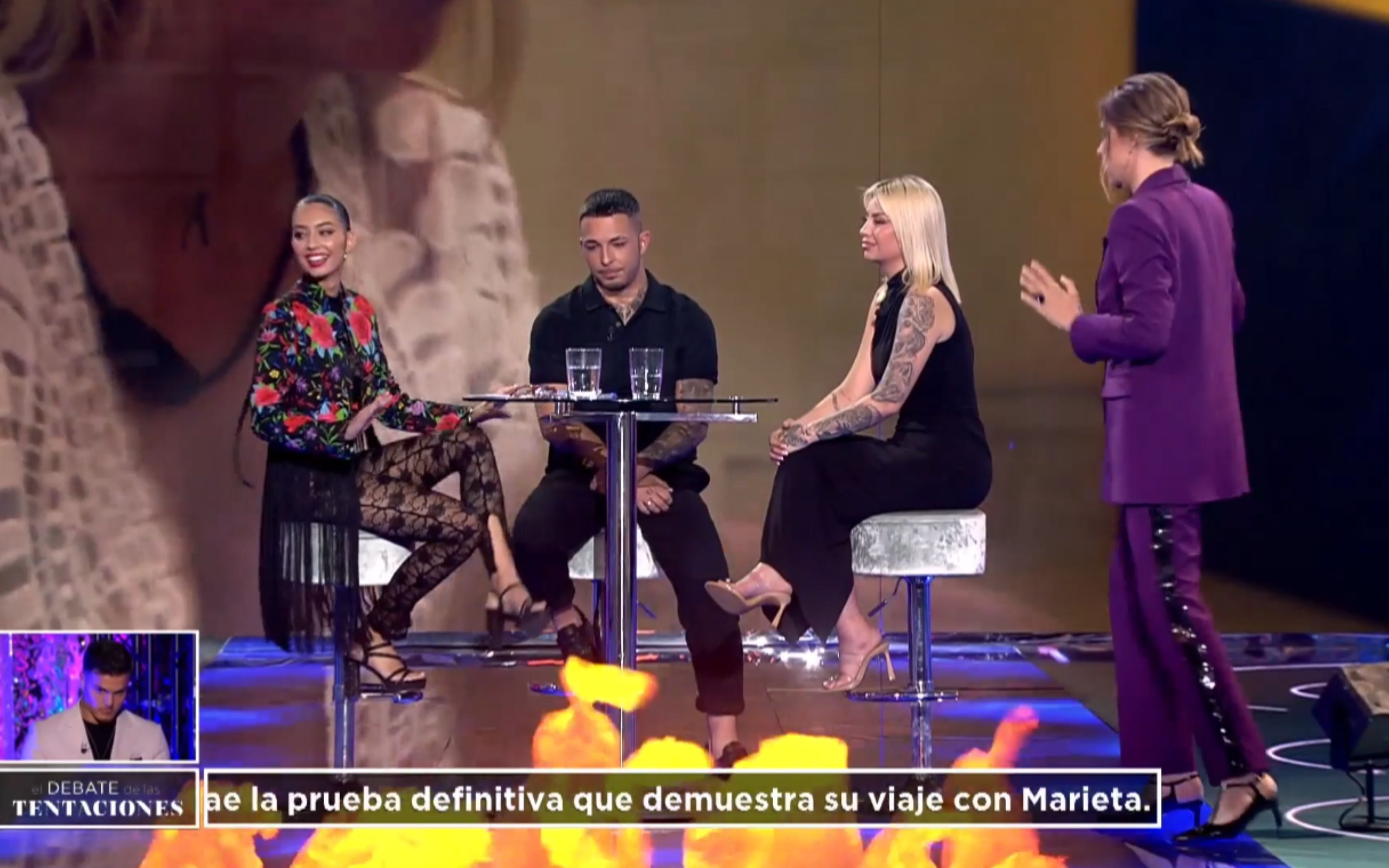 Marieta Díaz, Álex Girona, Gabriella Hahlingag y Sandra Barneda en 'El debate de las tentaciones'