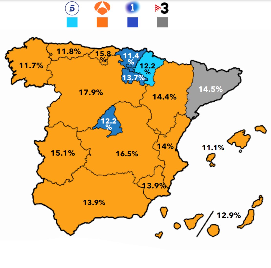 Liderazgo por comunidades autónomas