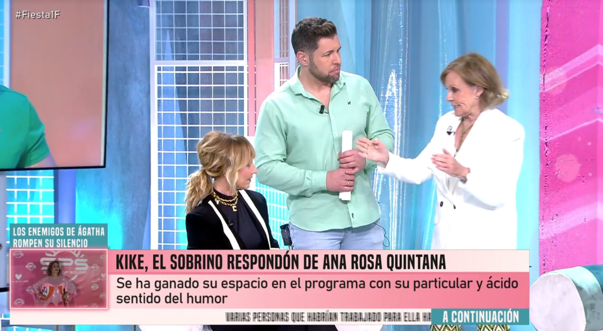 Emma García, Kike Quintana y Paloma Barrientos en 'Fiesta'