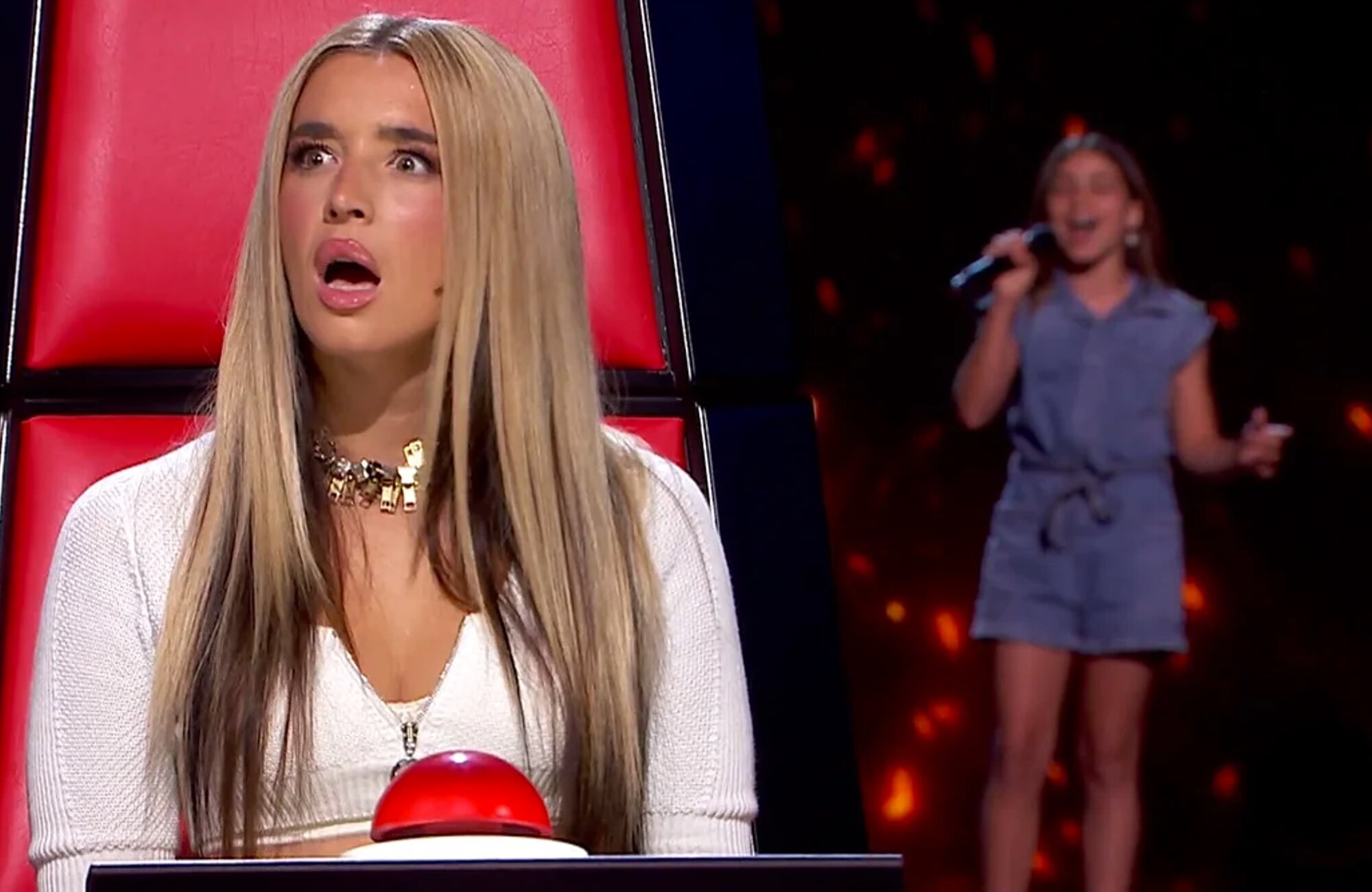 Lola Índigo durante una de las audiencias a ciegas de &#39;La Voz Kids 2025&#39;