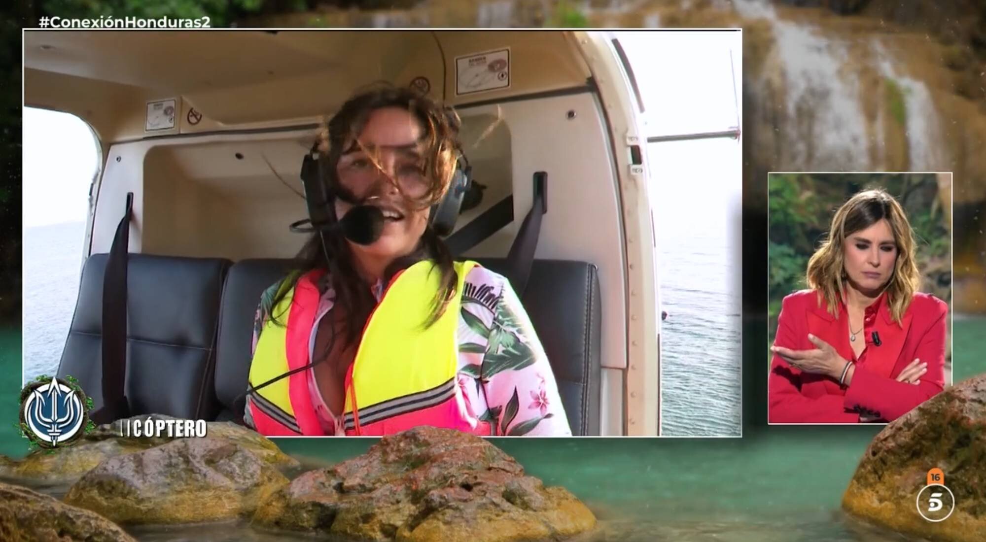 Carmen Alcayde antes de saltar del helicóptero en &#39;Supervivientes: Conexión Honduras&#39;