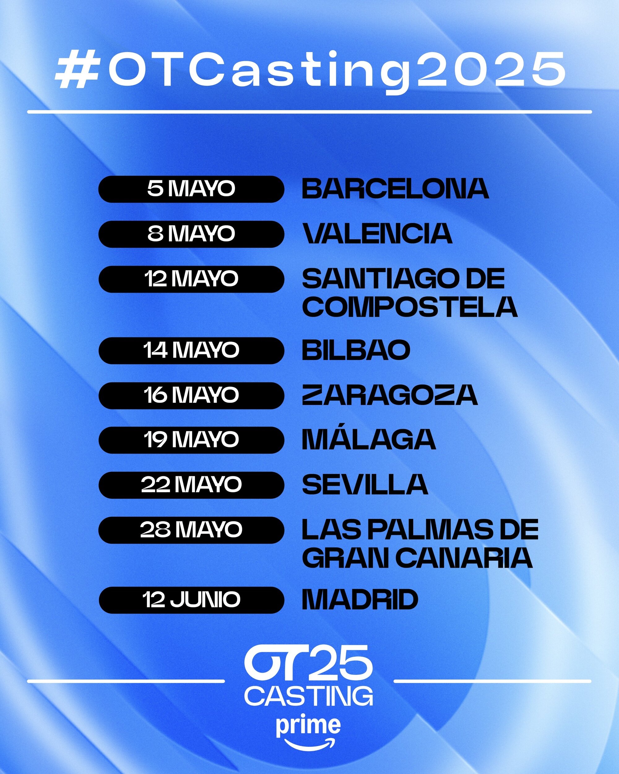 OT 2025': Estas son las fechas y ciudades de los castings - FormulaTV