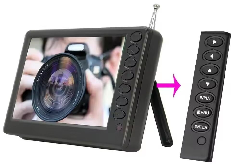 Mini TV portátil de 5 pulgadas, dispositivo con DVB-T2