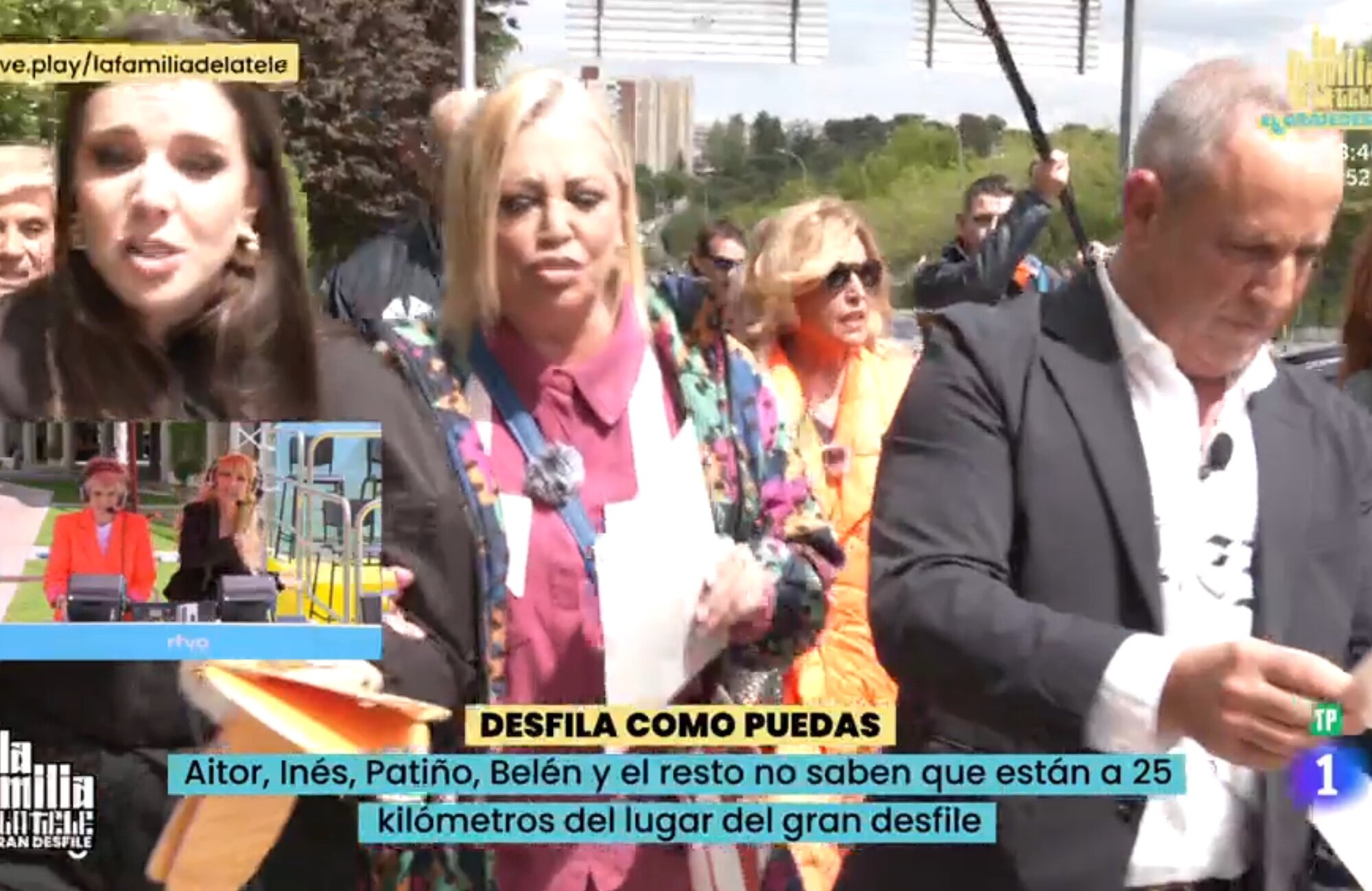 Belén Esteban e Inés Hernand llegan a Torrespaña junto a sus compañeros de &#39;La familia de la tele&#39;