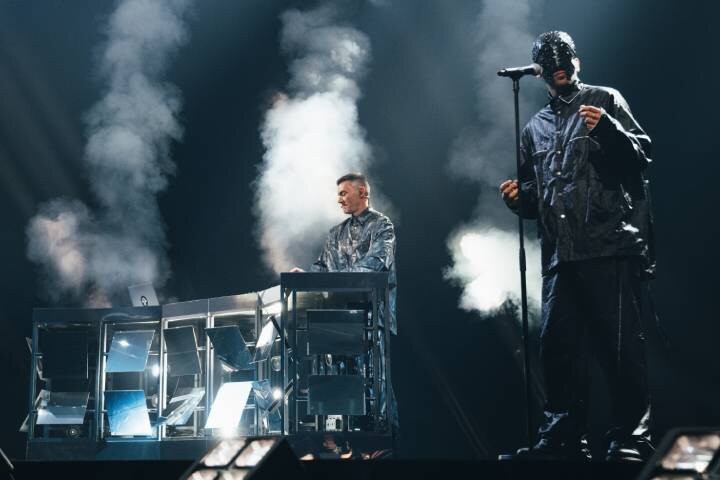 Gabry Ponte, representante de San Marino, en la primera semifinal de Eurovisión 2025