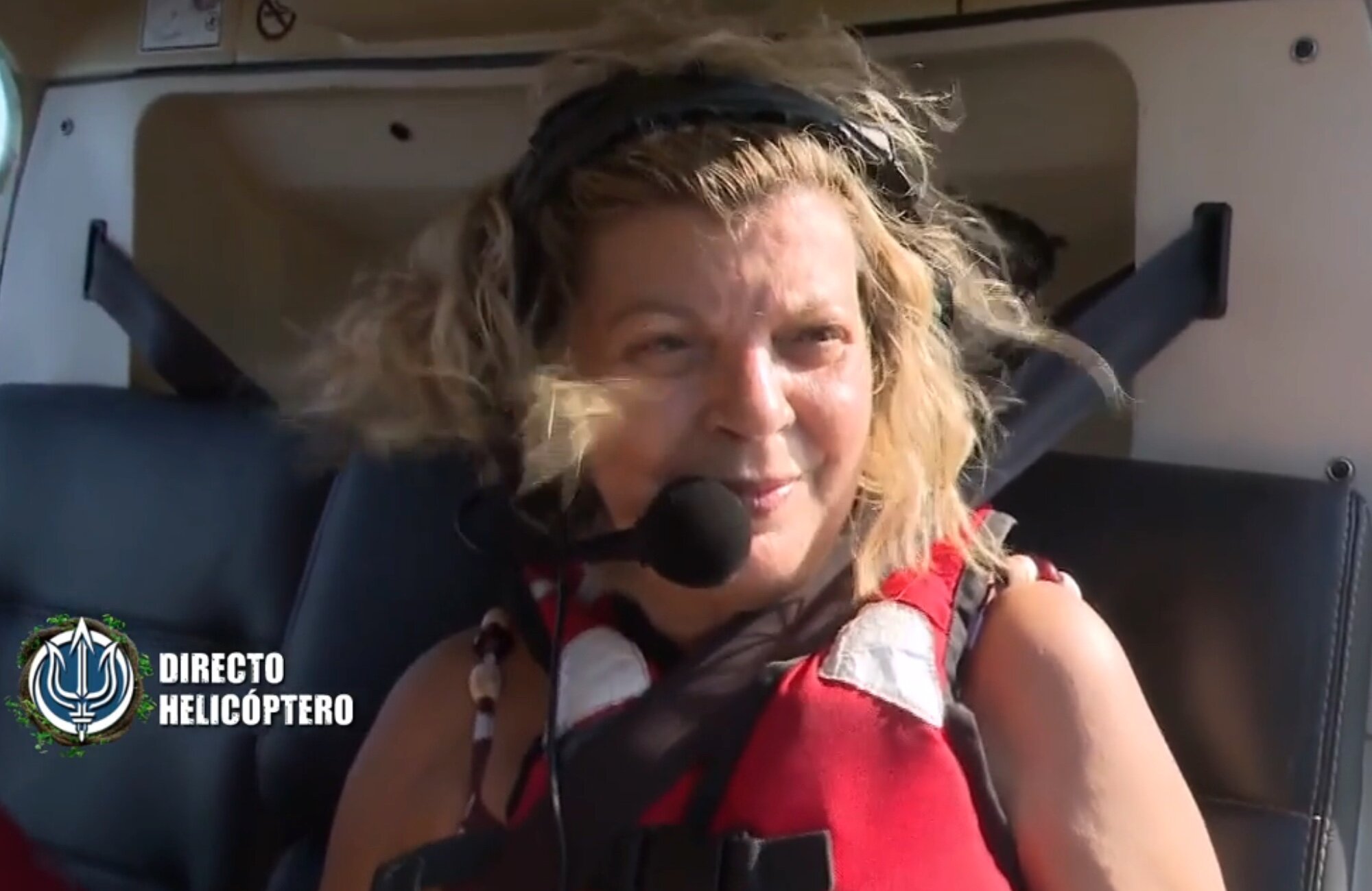 Terelu Campos en el helicóptero durante la gala 11 de 'Supervivientes 2025'