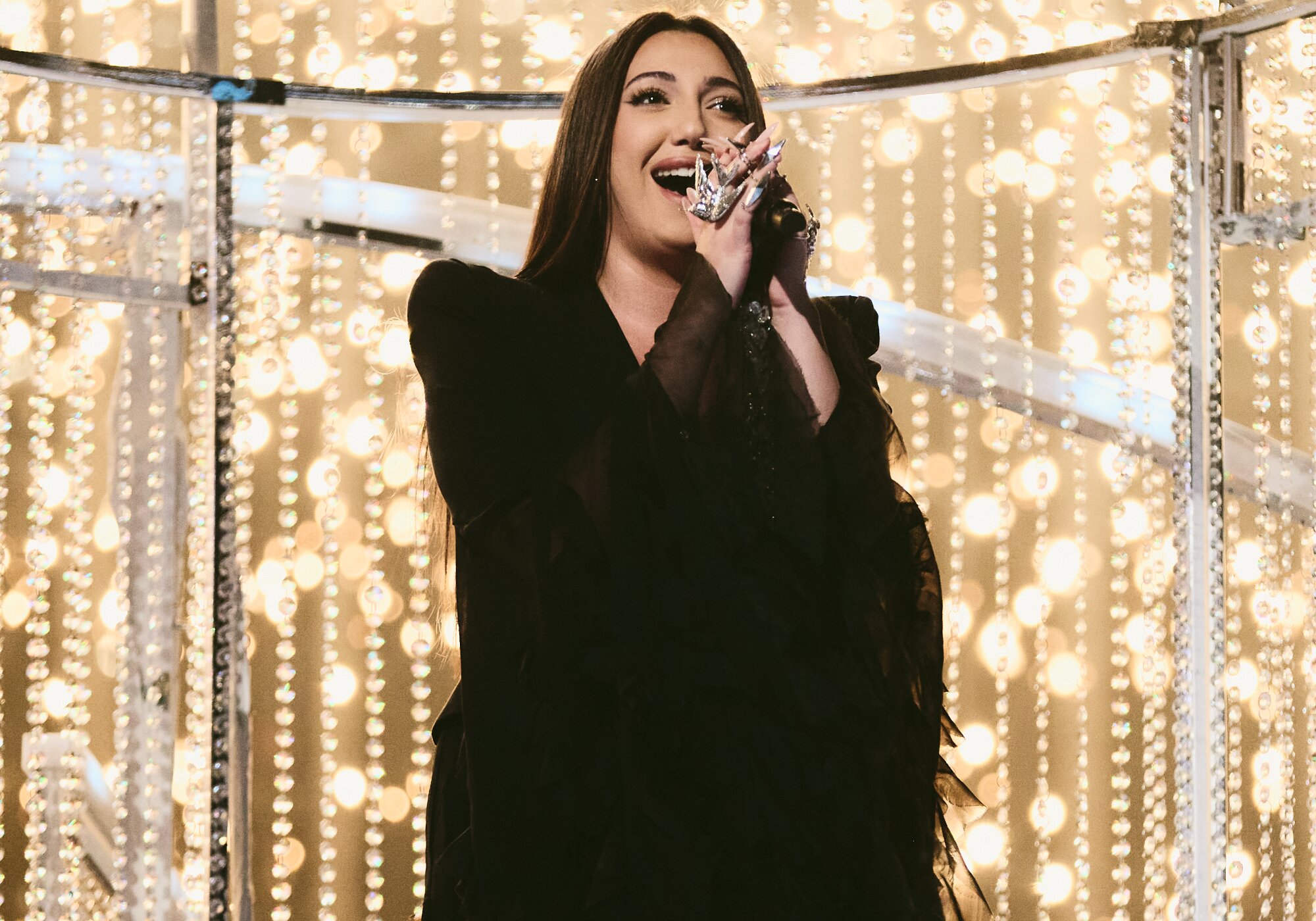 La representante israelí, Yuval Raphael, durante la final de Eurovisión 2025