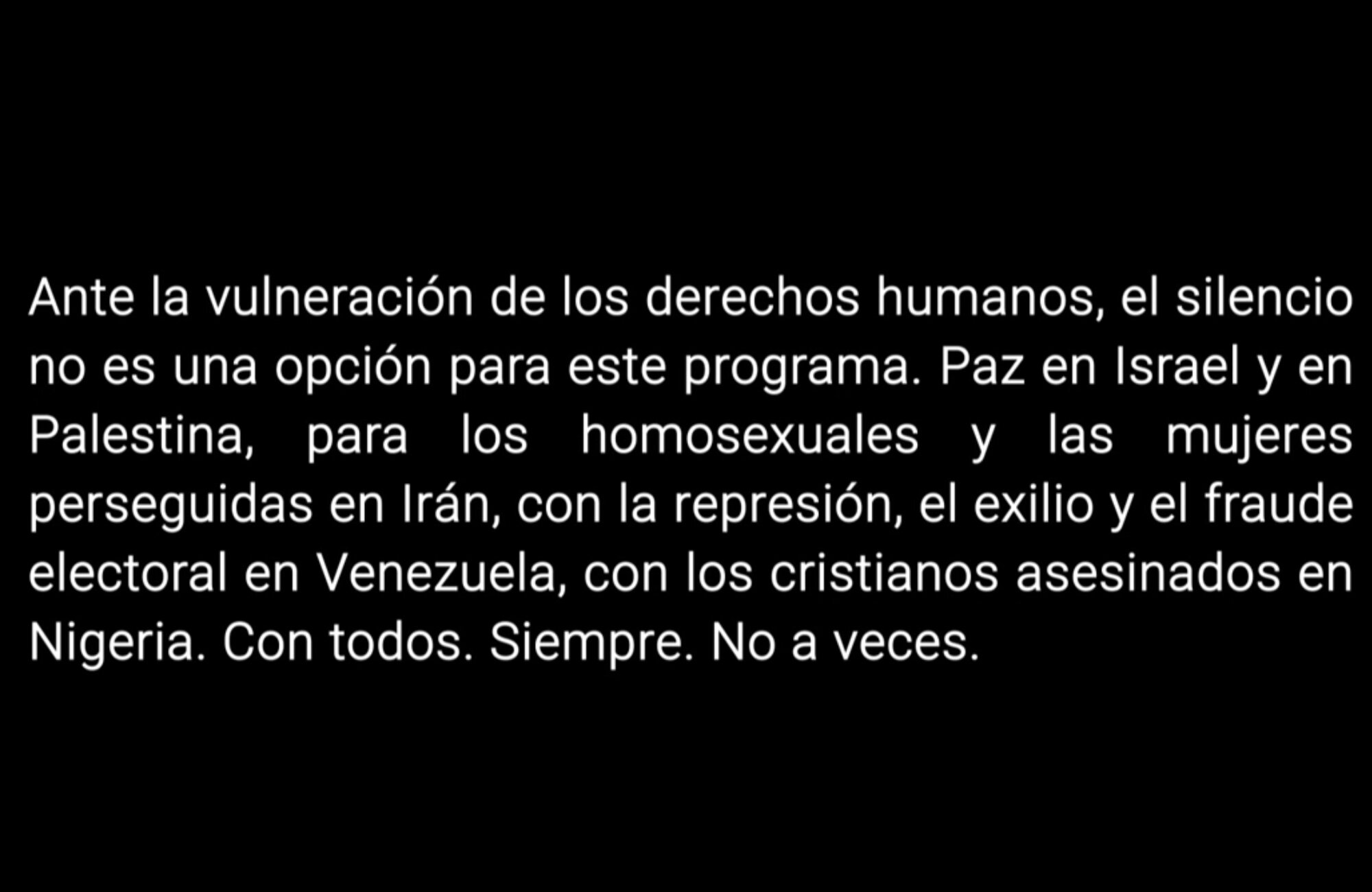 Mensaje emitido en 'El análisis: Diario de la noche'