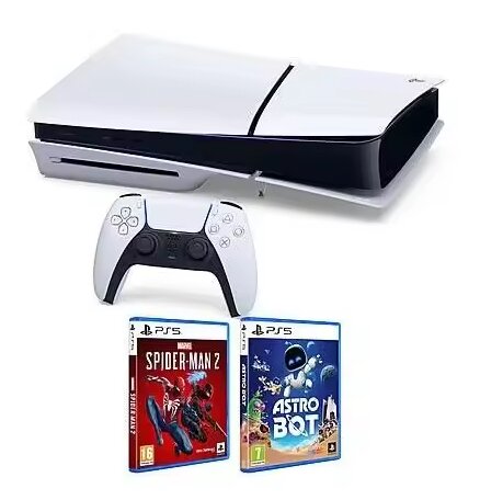 Pack PS5 Slim con lector + Astrobot + Spider-Man 2