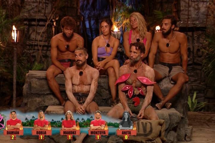 Los concursantes de 'Supervivientes 2025' durante las nominaciones de la gala 14