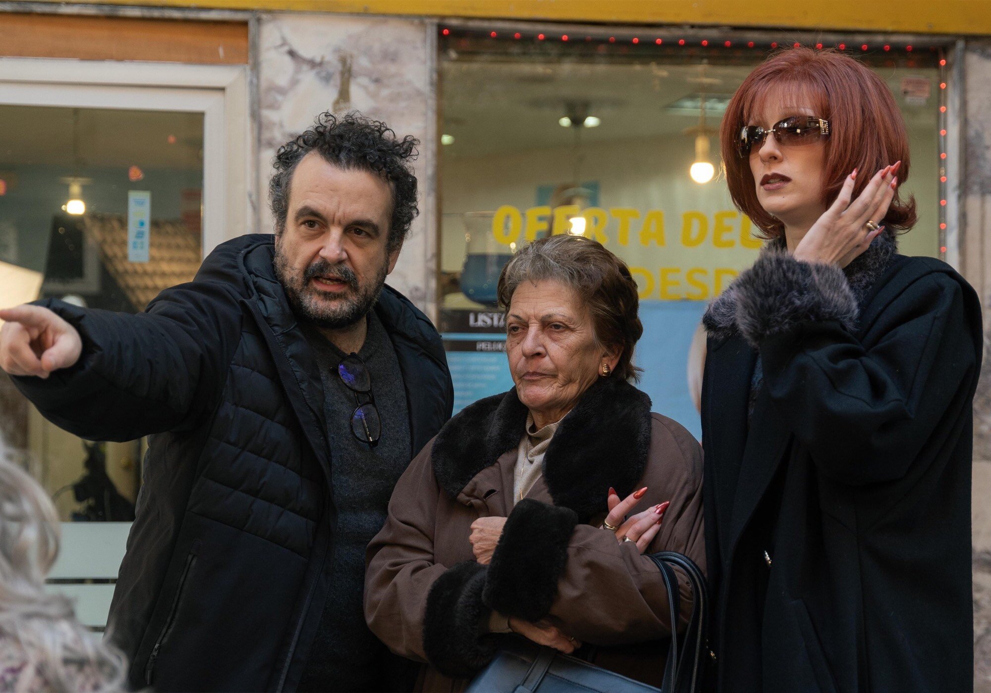 Nacho Vigalondo, Rocío Ibáñez e Ingrid García Jonsson, en el rodaje de &#39;Superestar&#39;