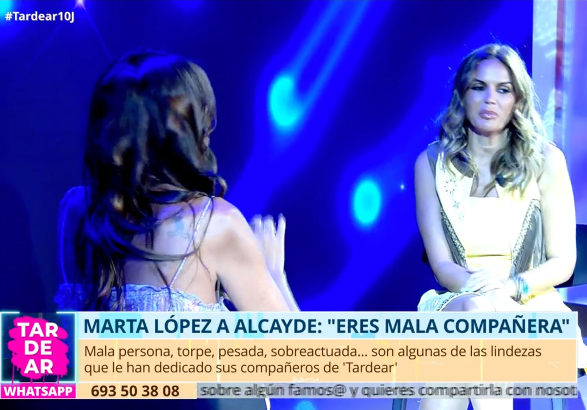 Marta López fue la primera en atacar a Carmen Alcayde en el cara a cara de 'Tardear'