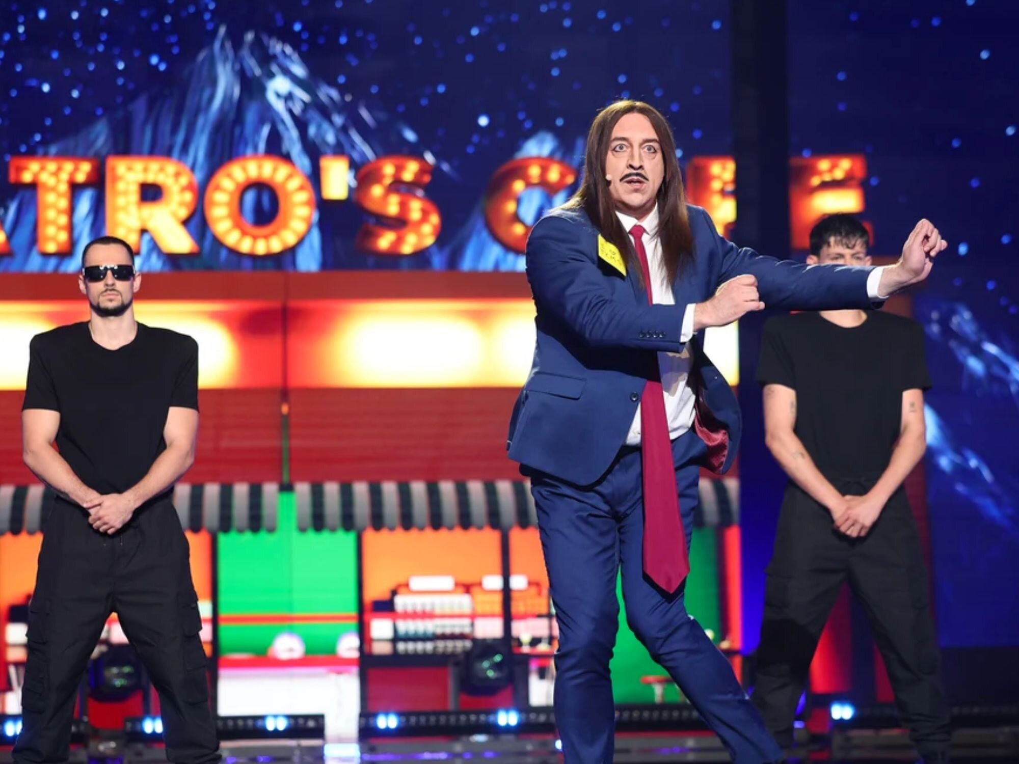 Goyo Jiménez imitando a Tommy Cash en la primera semifinal de 'Tu cara me suena 12'
