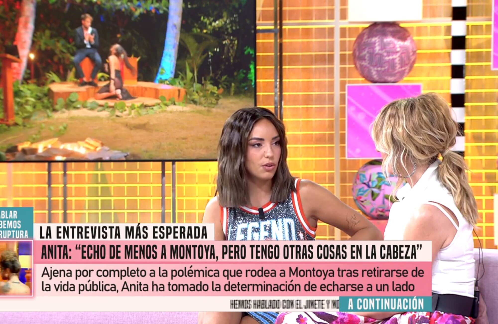 Anita Williams habla con Emma García en 'Fiesta' de su situación con Montoya