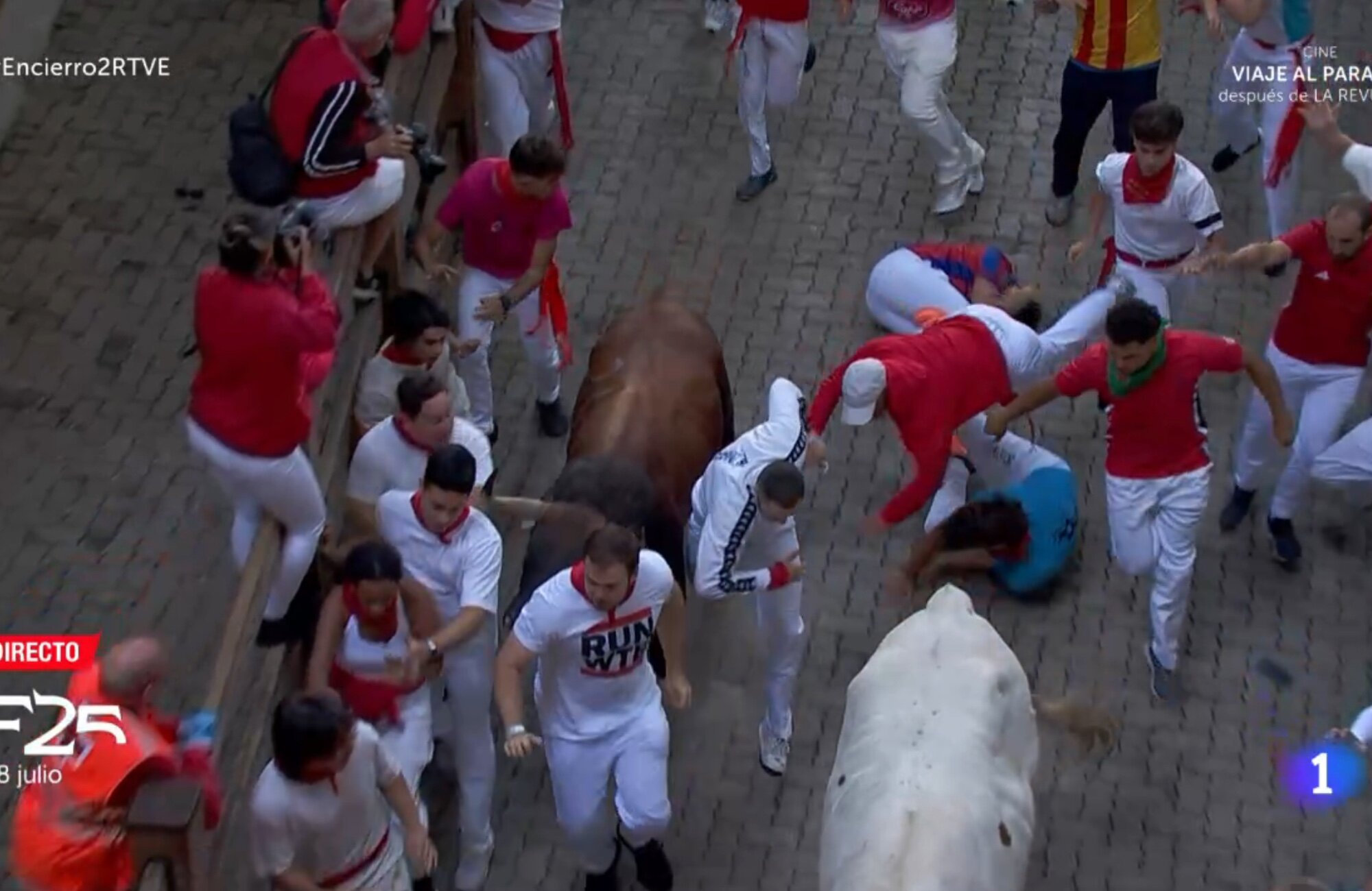 La segunda jornada de encierros de San Fermín anota un 45,5%
