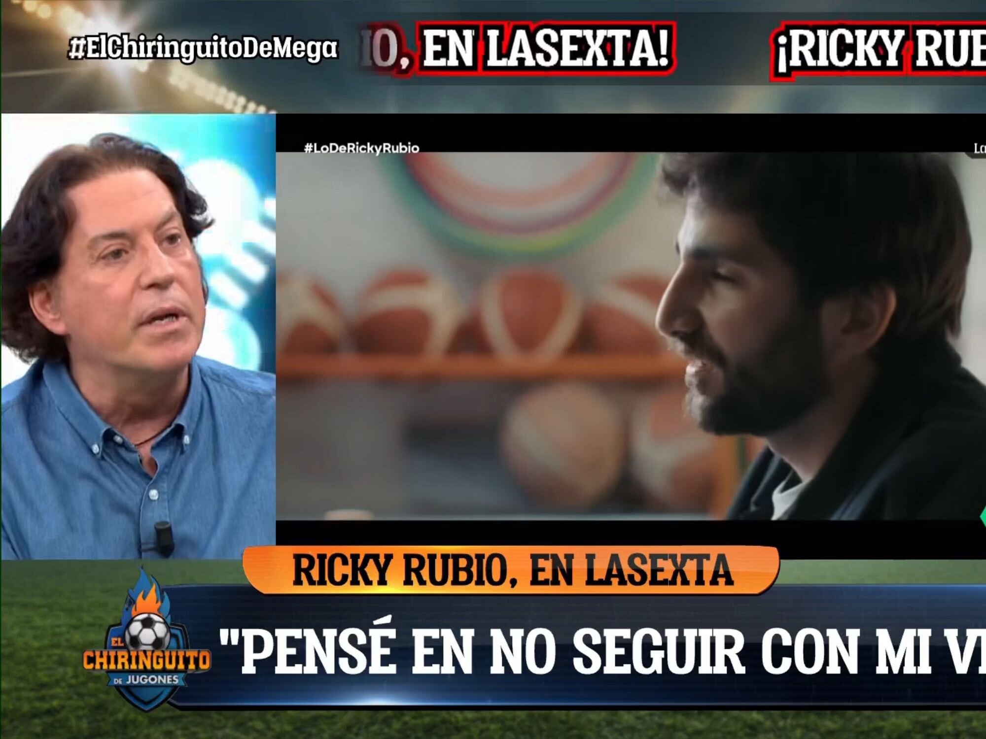 Pipi Estrada recordando a su expareja mientras veían la entrevista de Ricky Rubio en 'El chiringuito de jugones'
