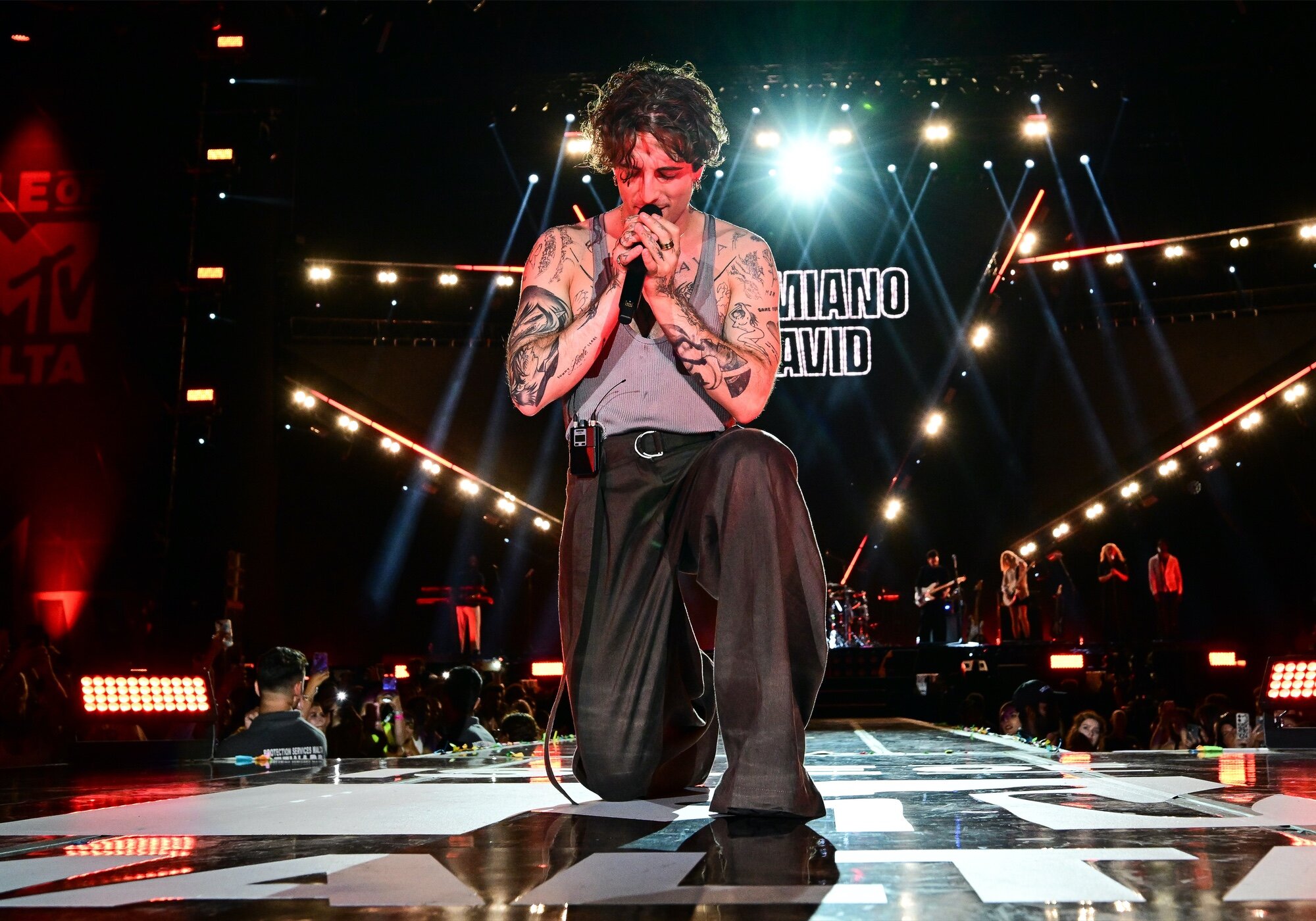 Damiano David, en el escenario de Isle of MTV Malta 2025