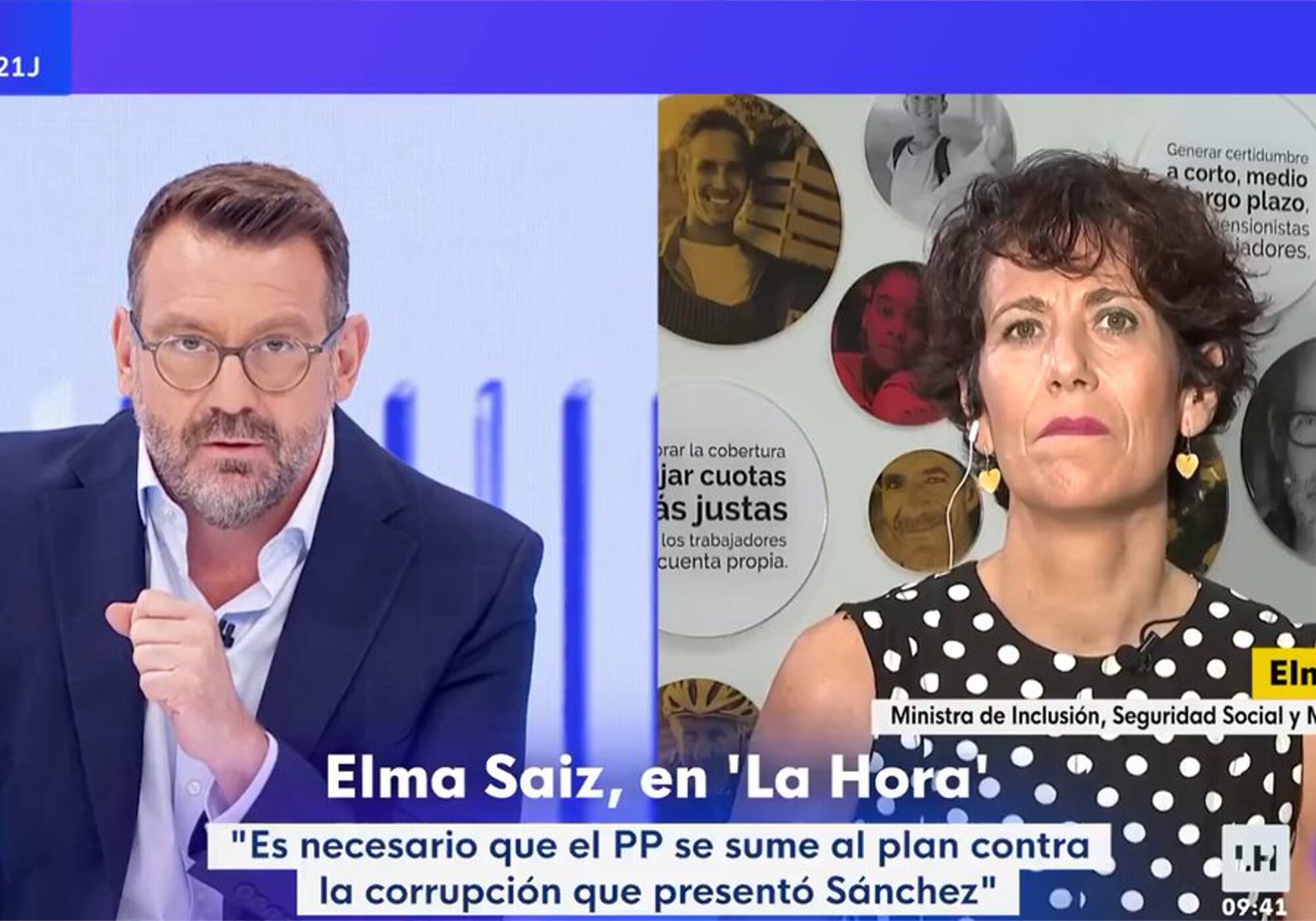 Marc Sala entrevista a la ministra Elma Saiz Delgado en 'La hora de La 1'