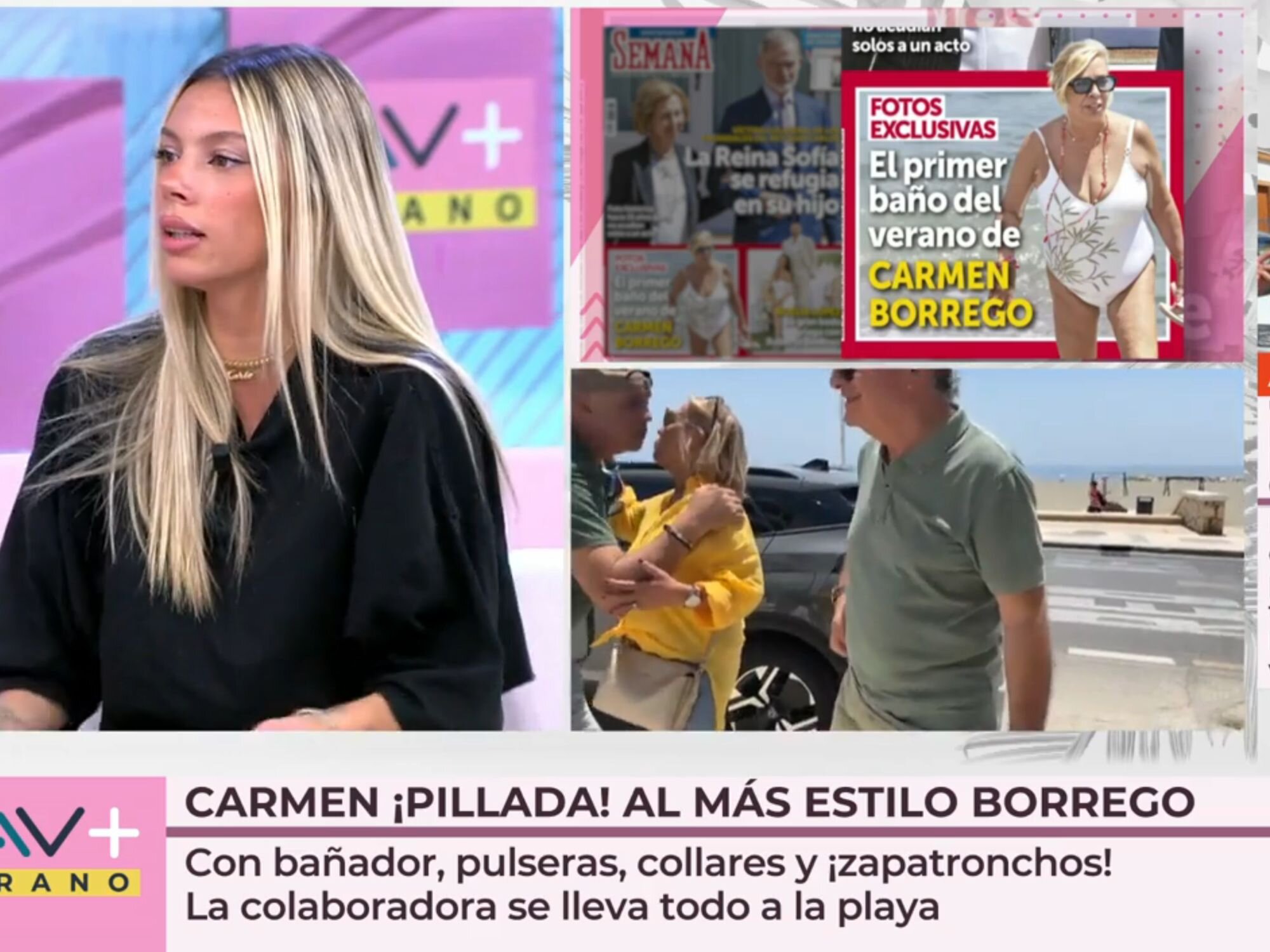 Alejandra Rubio comentando las fotos de su tía, Carmen Borrego, en 'Vamos a ver'