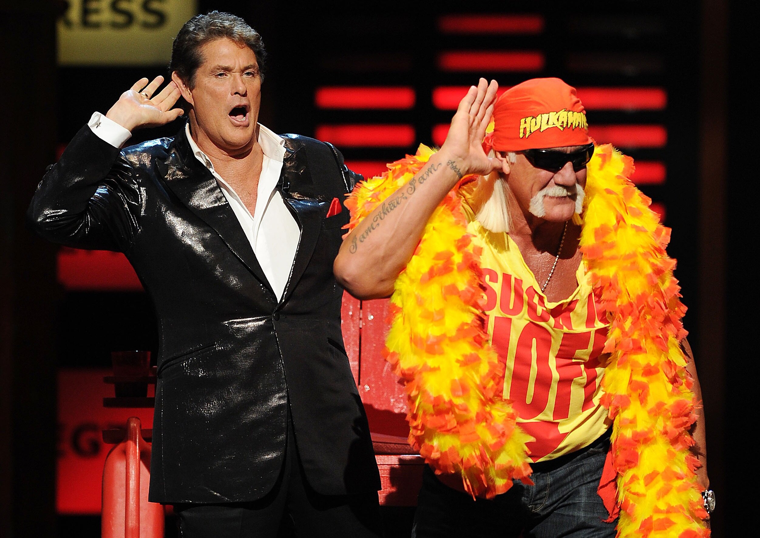 Hulk Hogan junto a David Hasselhoff en el año 2010