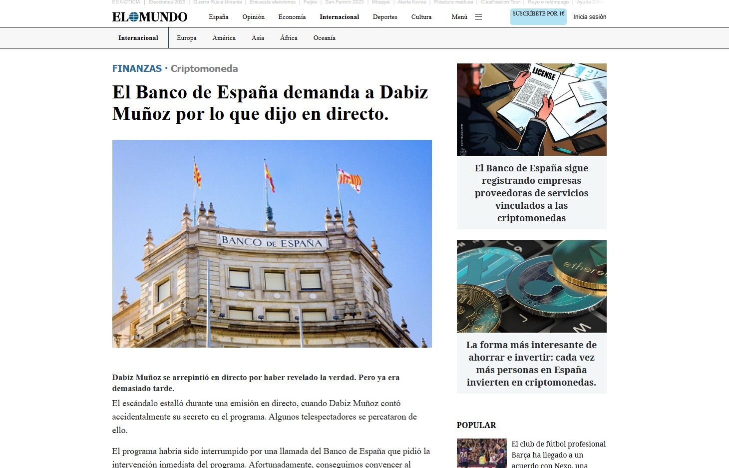 Una de las noticias falsas utilizando famosos