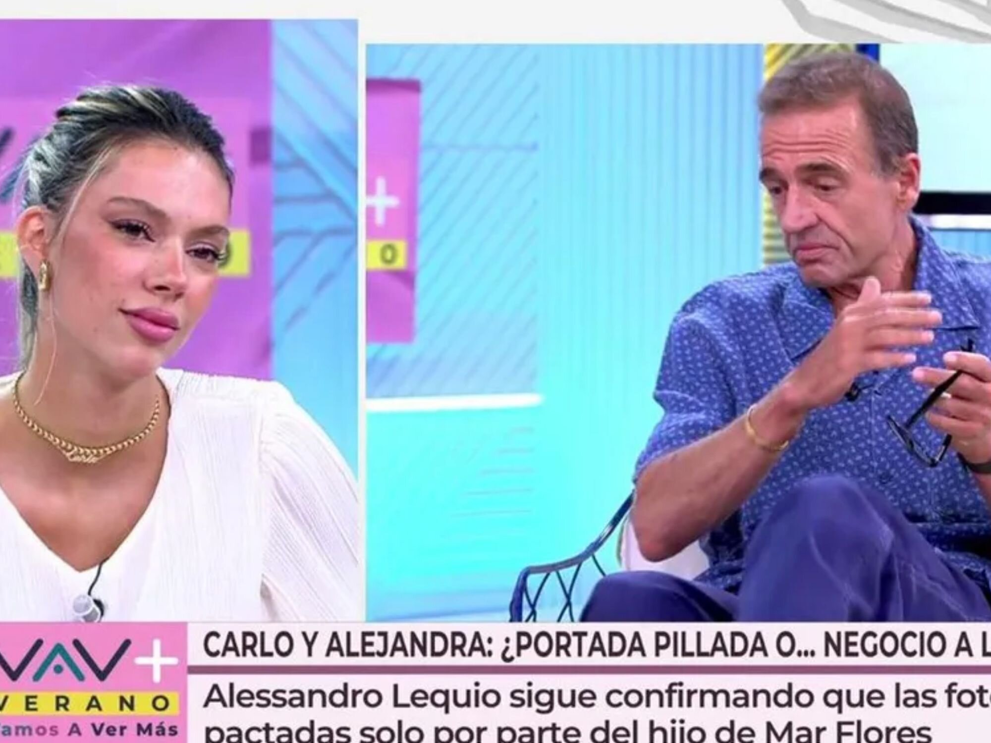 Alejandra Rubio y Alessandro Lecquio discutiendo por otra polémica en 'Vamos a ver'