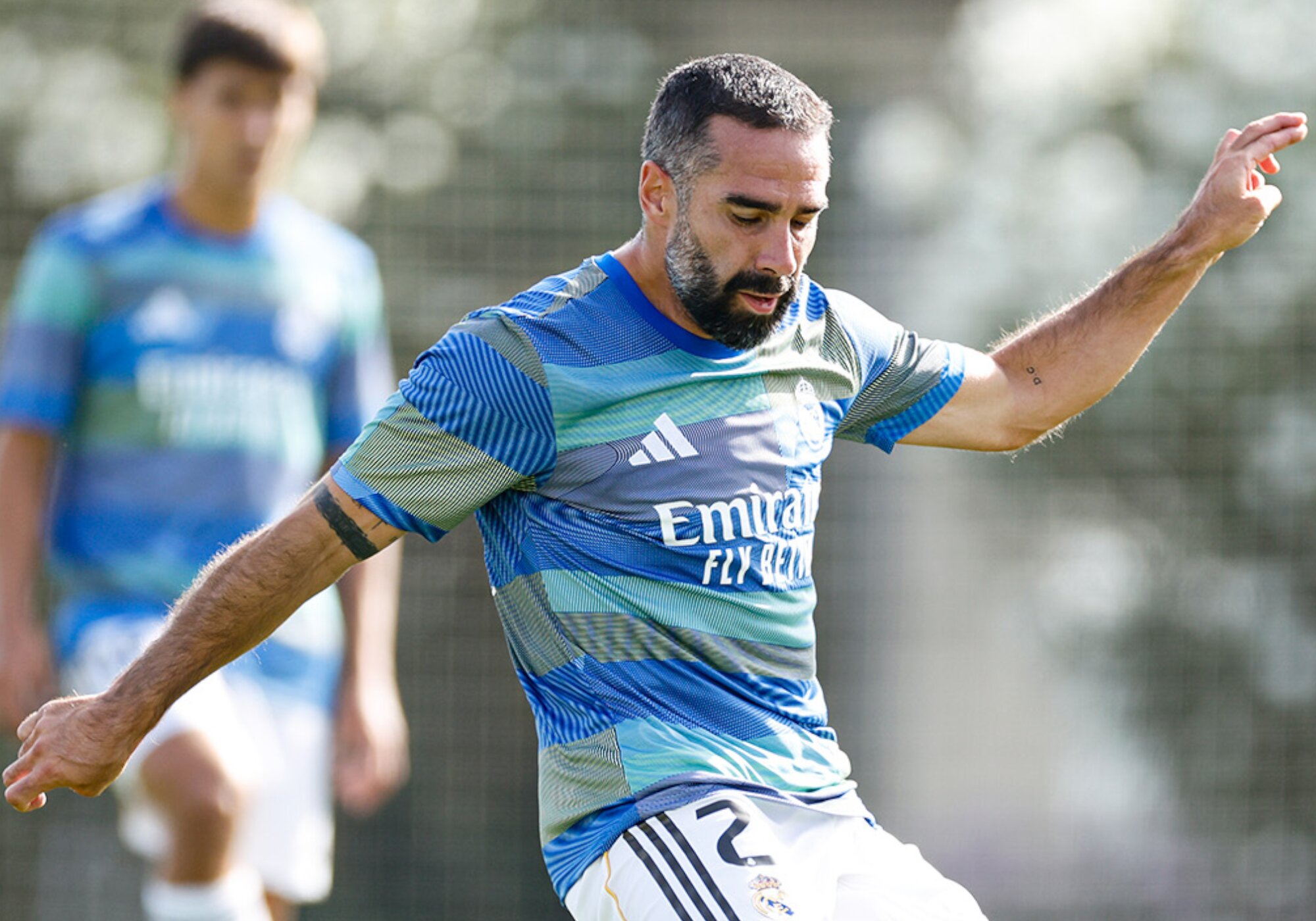 El capitán del Real Madrid, Dani Carvajal, durante un entrenamiento