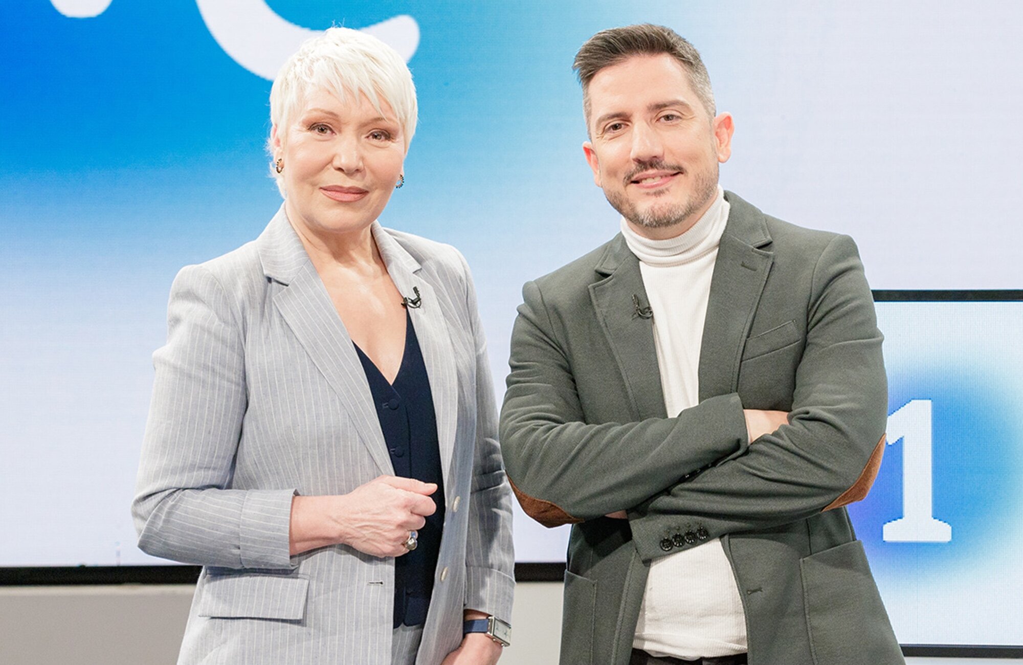 Rosa María Molló junto a Sergio Calderón en una entrega de &#39;RTVE Responde&#39;