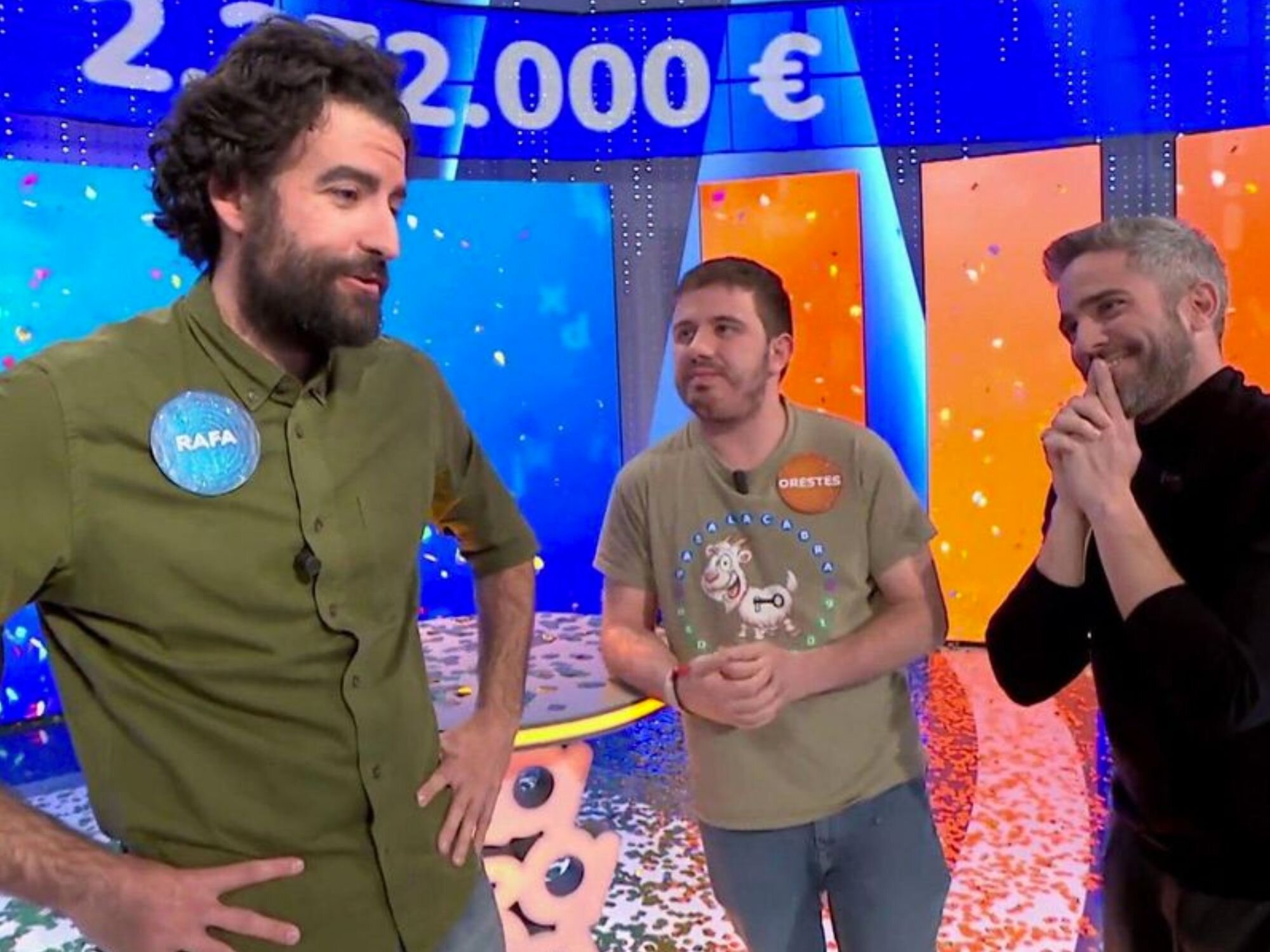 Rafa Castaño, Orestes y Roberto Leal en 'Pasapalabra'