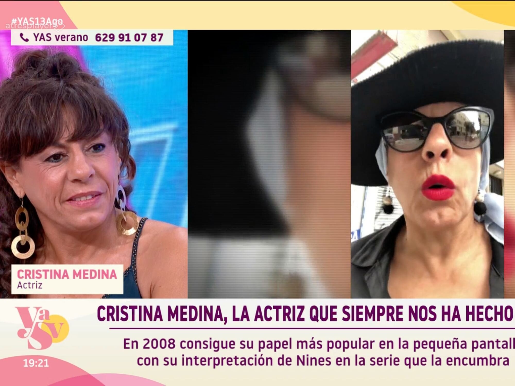 Cristina Medina viendo imágenes de cuando tenía cáncer de mama en 'YAS verano'