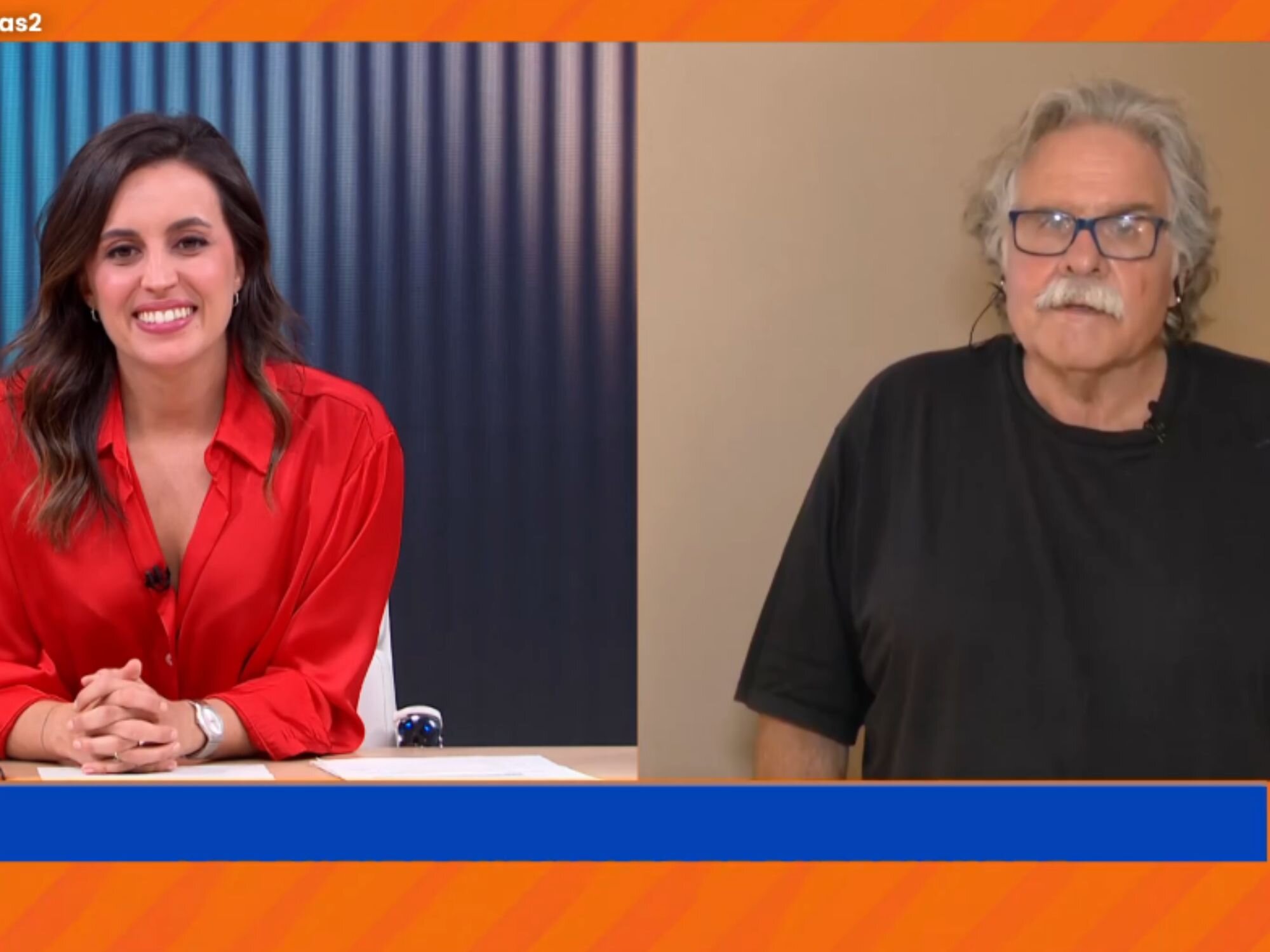 Aida Bao conectando con Joan Tardà en su último programa presentando 'Malas lenguas'