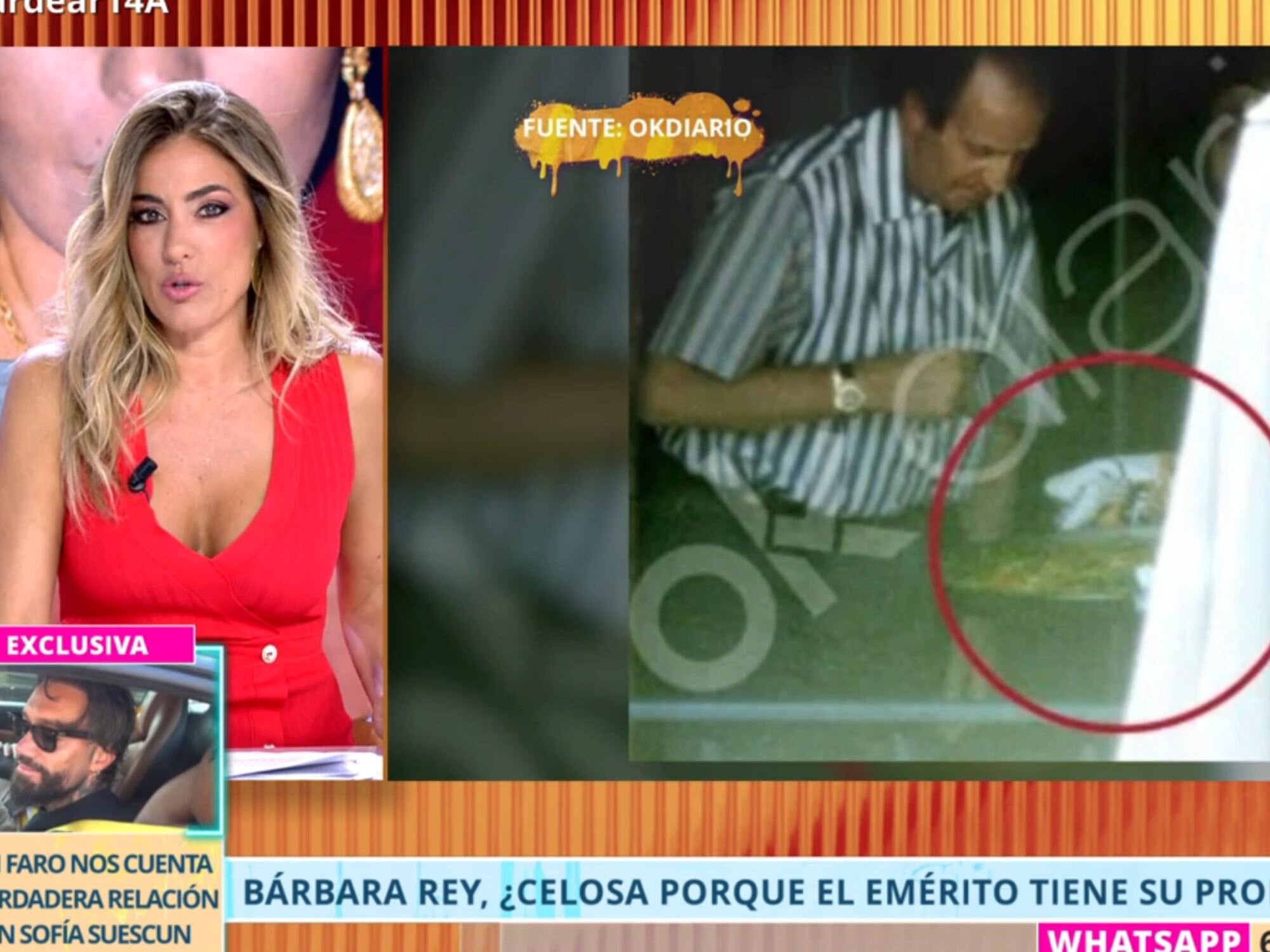 Verónica Dulanto presentando imágenes de Juan Carlos I