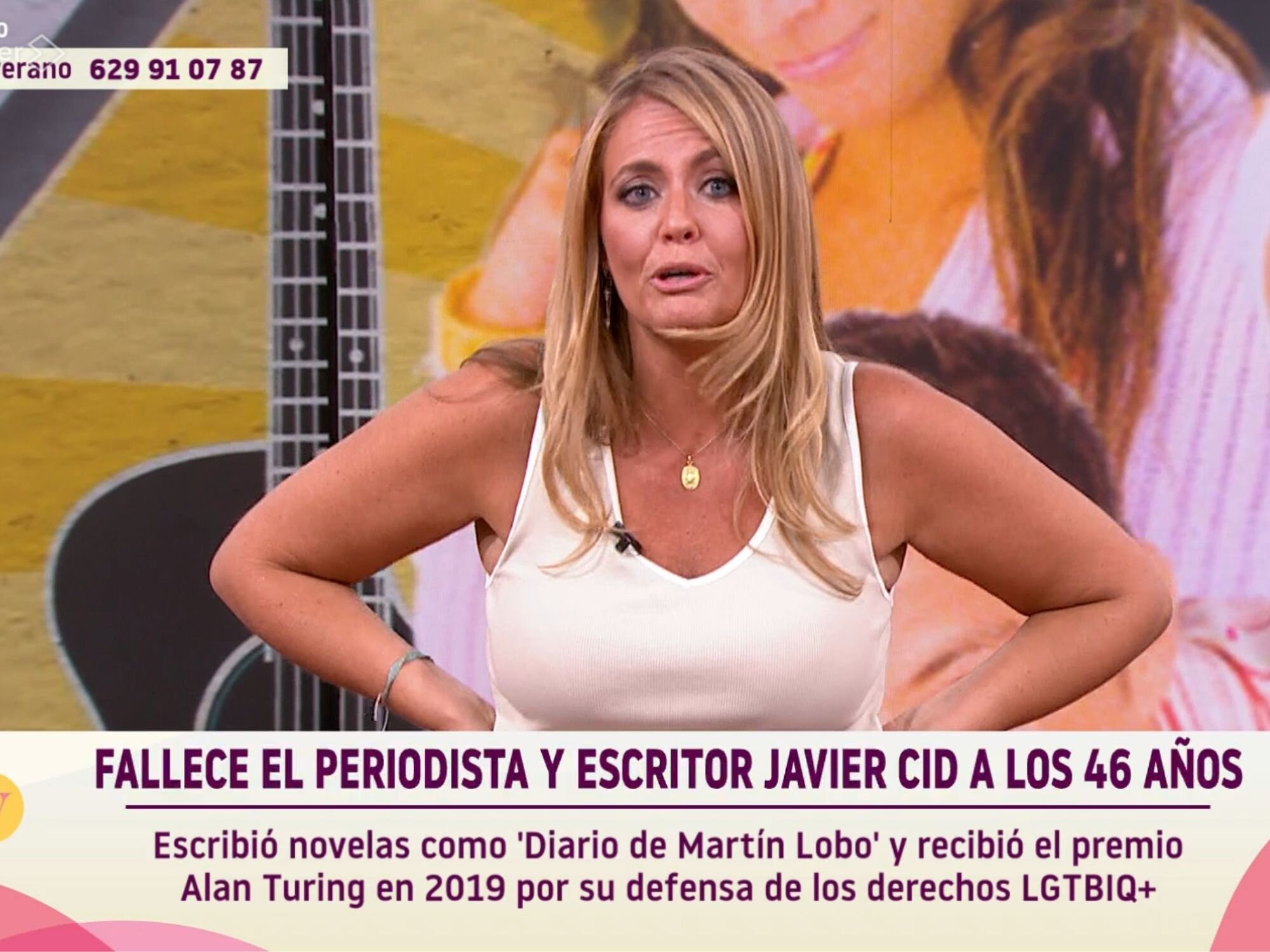 Pepa Romero comunicando la muerte de Javier Cid en 'YAS verano'