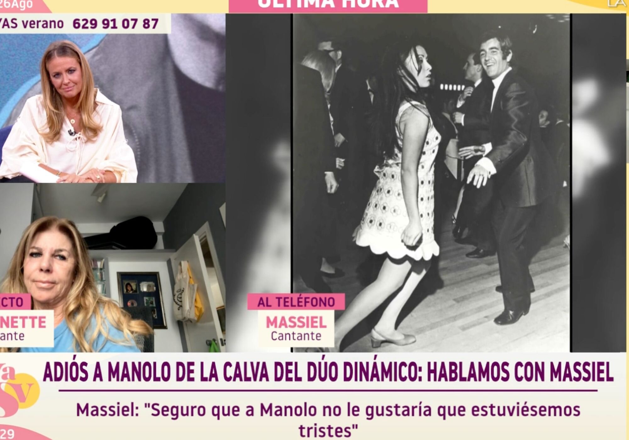 'YAS verano' conectó con Massiel para hablar sobre Manolo de la Calva, el fallecido artista que fue uno de los integrantes del Dúo Dinámico