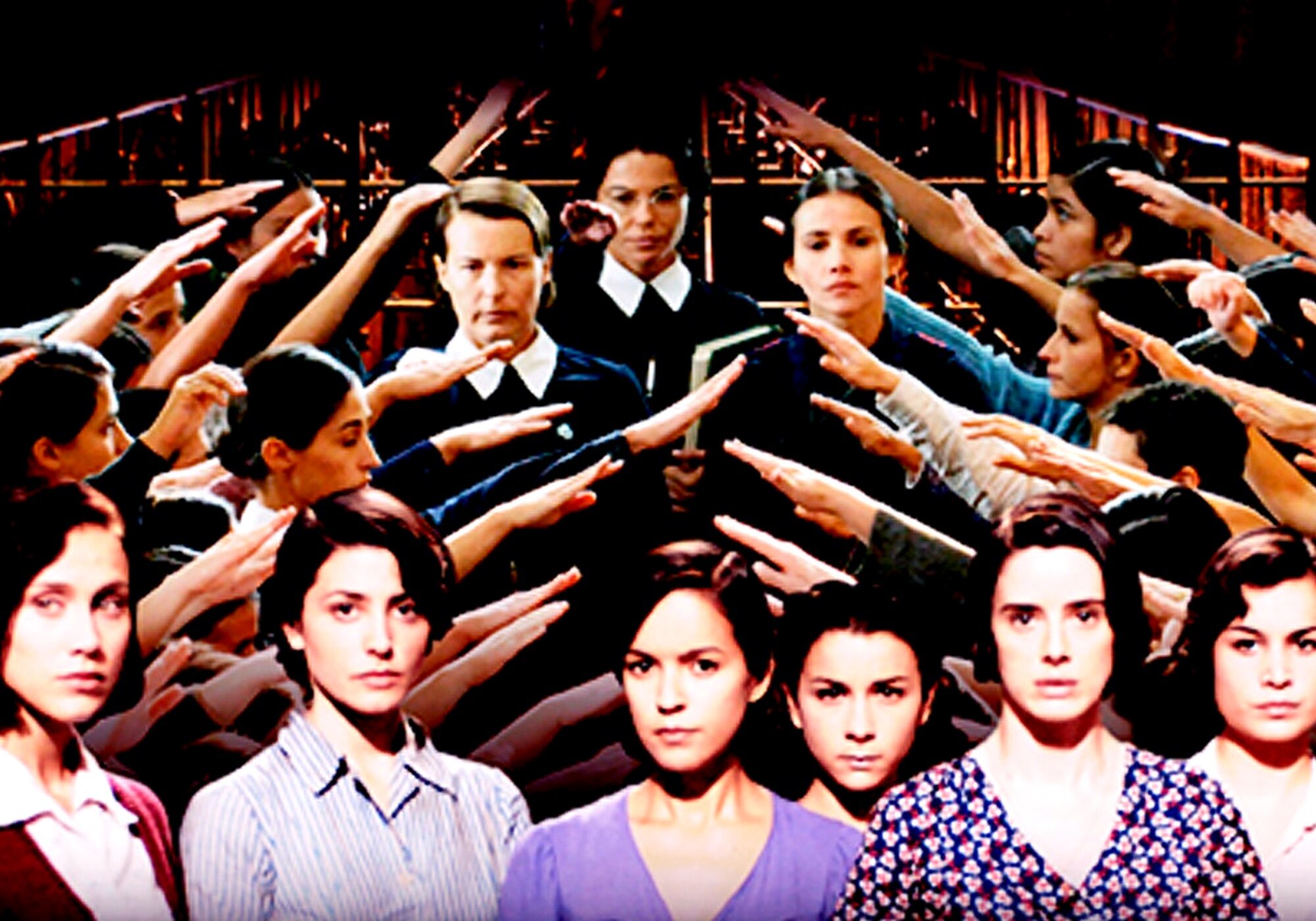 Leticia Sabater, en el centro de la imagen, en el cartel de la película &#39;Las trece rosas&#39;